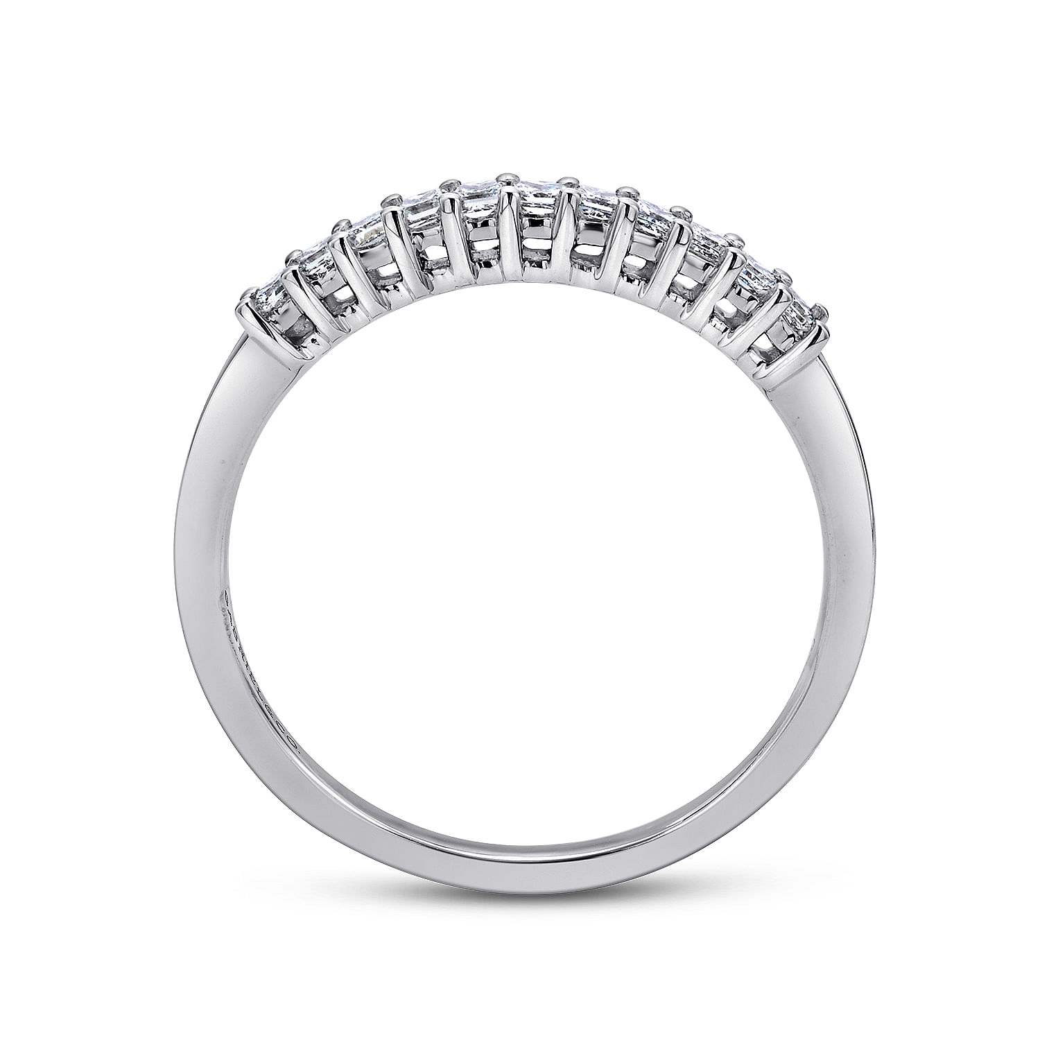 14k White Gold Contemporary Straight Anniversary Band angle 2 14k White Gold Contemporary Straight Anniversary Band angle 2