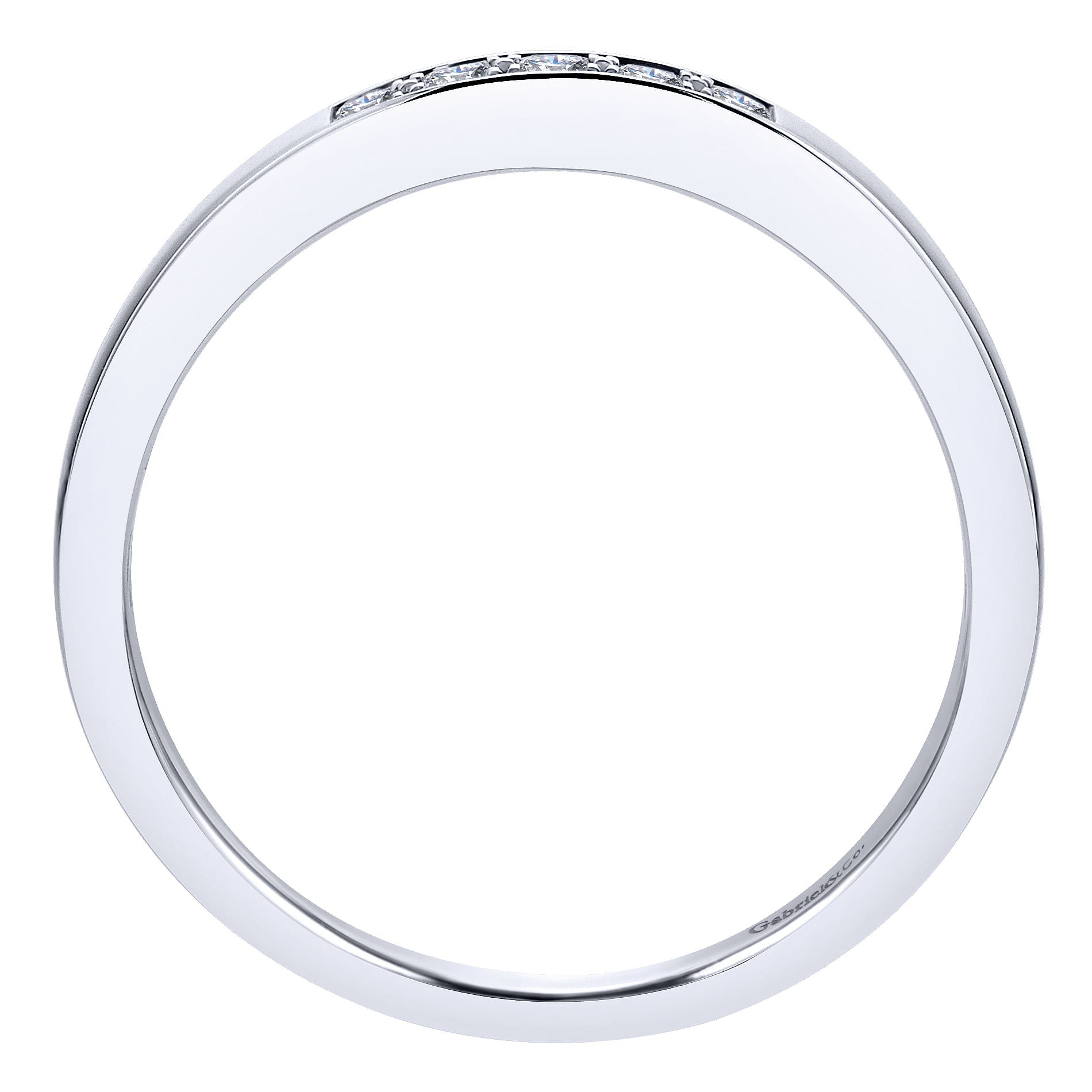 14k White Gold Contemporary Straight Anniversary Band angle 2 14k White Gold Contemporary Straight Anniversary Band angle 2