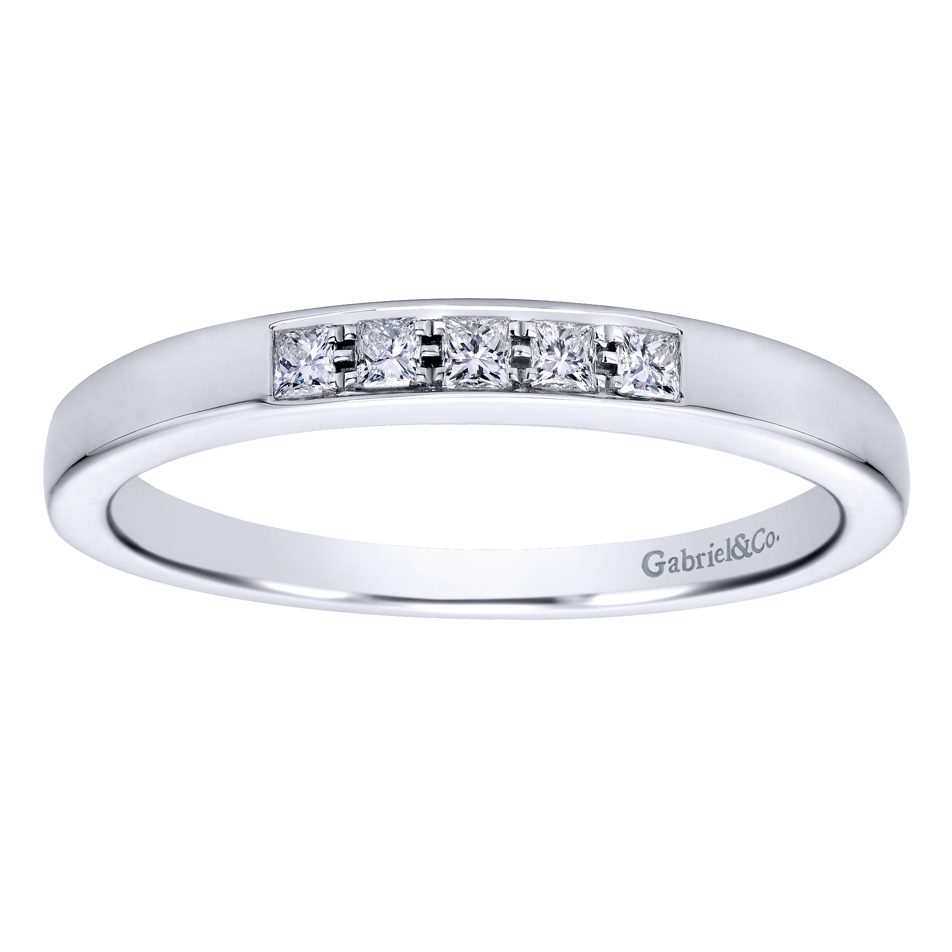 14k White Gold Contemporary Straight Anniversary Band angle 5 14k White Gold Contemporary Straight Anniversary Band angle 5