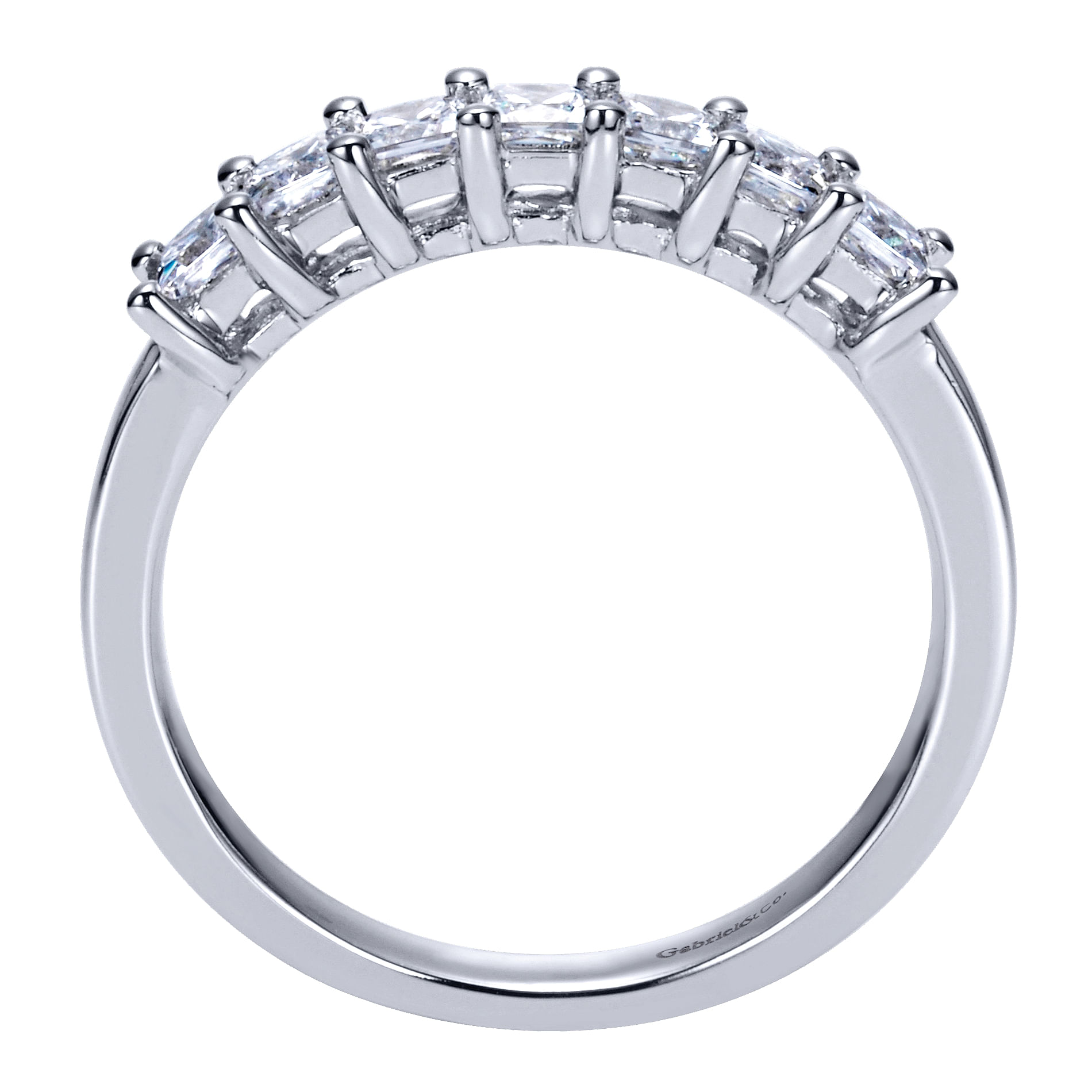 14k White Gold Contemporary Straight Anniversary Band angle 2 14k White Gold Contemporary Straight Anniversary Band angle 2
