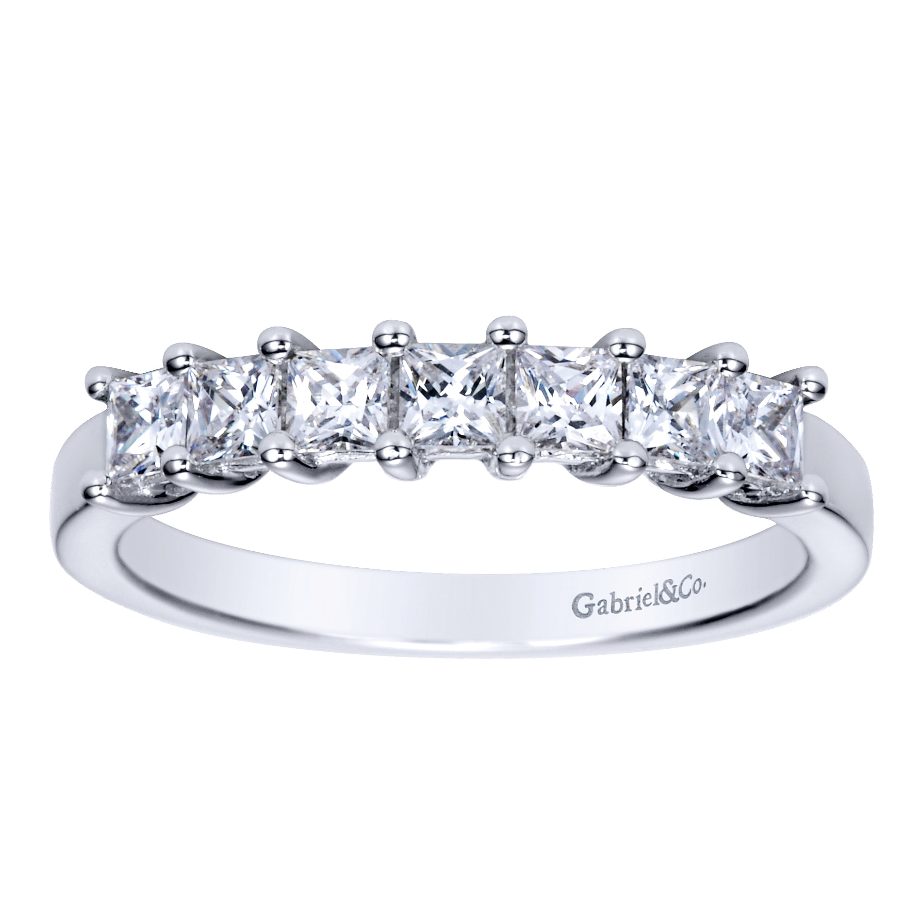 14k White Gold Contemporary Straight Anniversary Band angle 5 14k White Gold Contemporary Straight Anniversary Band angle 5