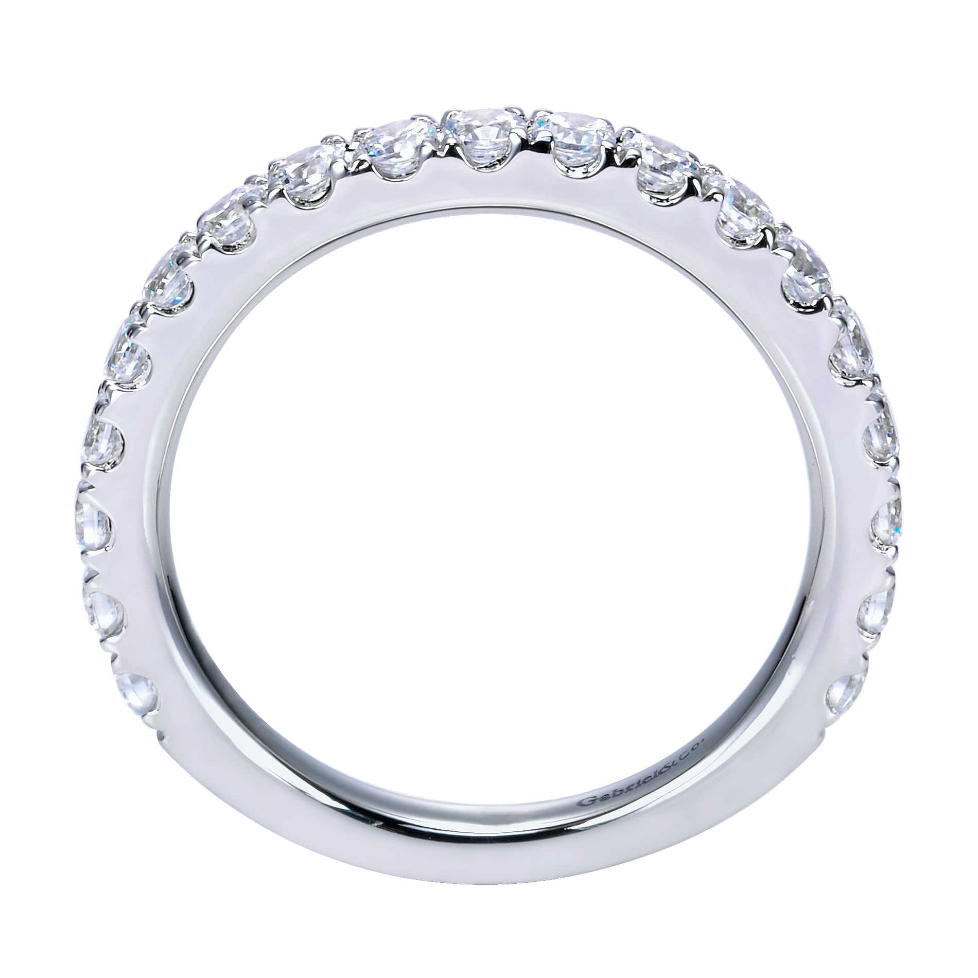 14k White Gold Contemporary Straight Anniversary Band angle 2 14k White Gold Contemporary Straight Anniversary Band angle 2