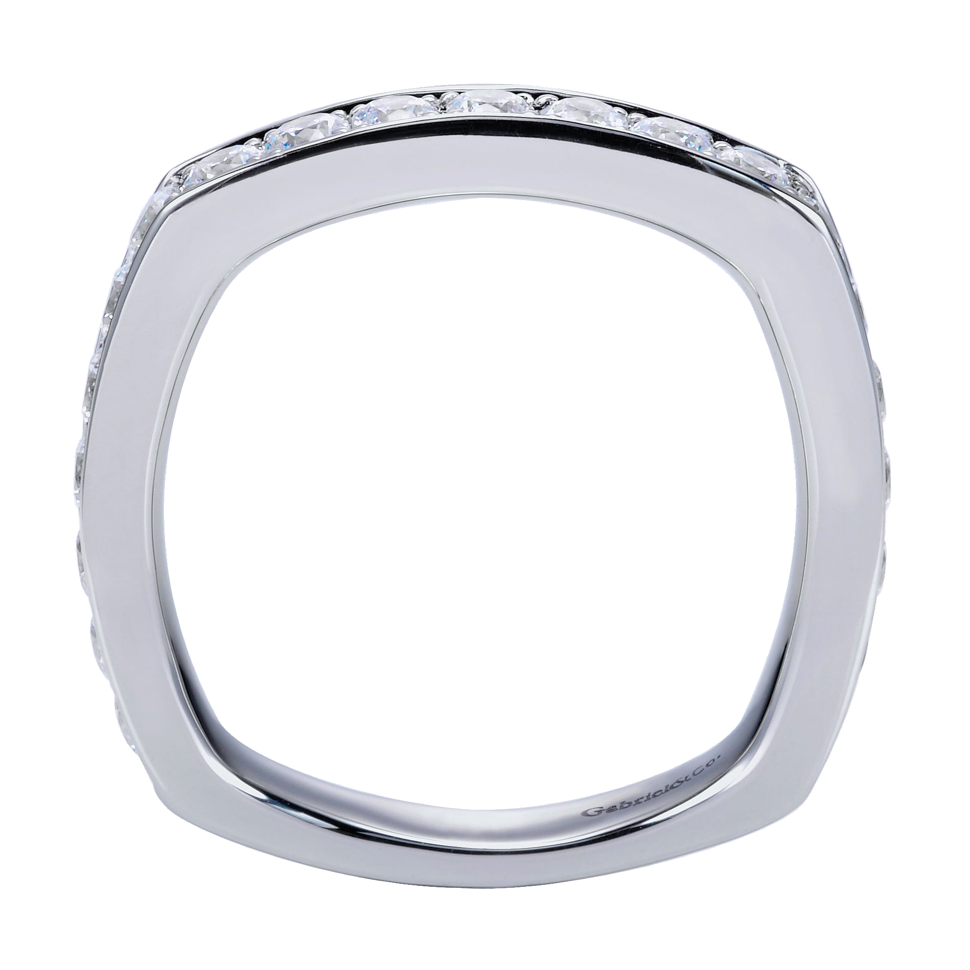 14k White Gold Contemporary Straight Anniversary Band angle 2 14k White Gold Contemporary Straight Anniversary Band angle 2