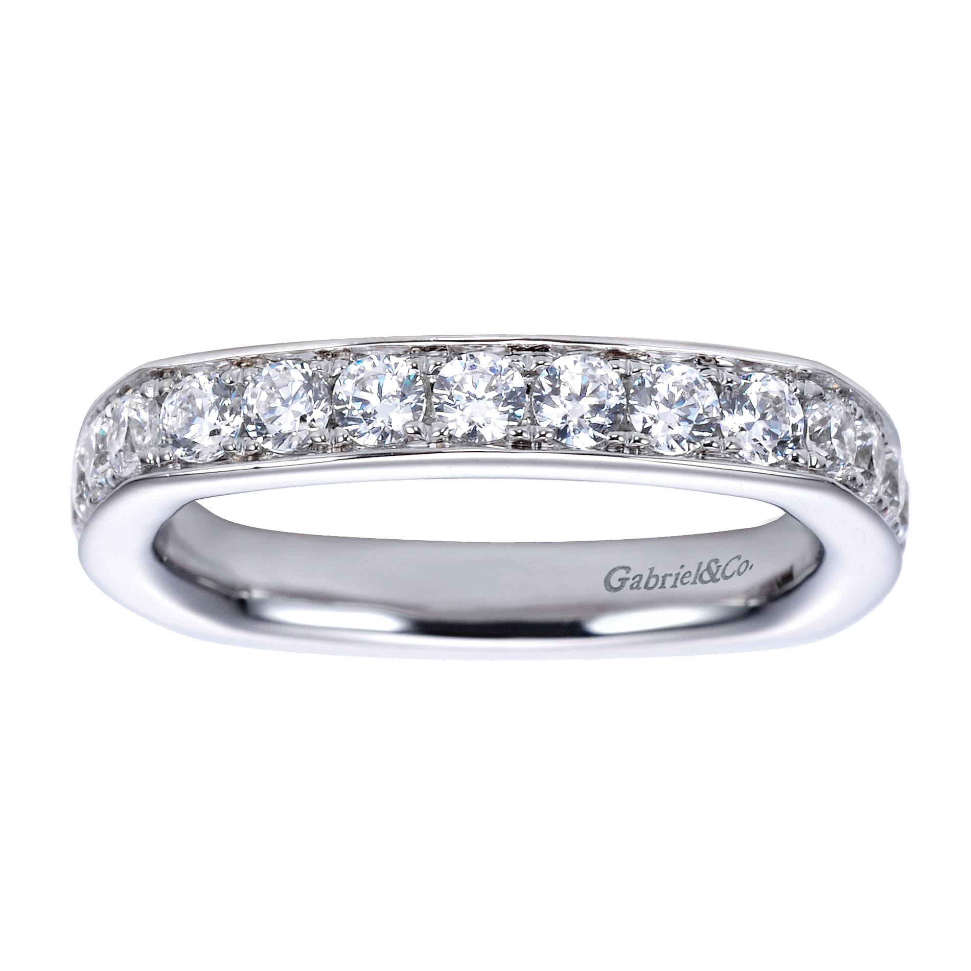 14k White Gold Contemporary Straight Anniversary Band angle 5 14k White Gold Contemporary Straight Anniversary Band angle 5
