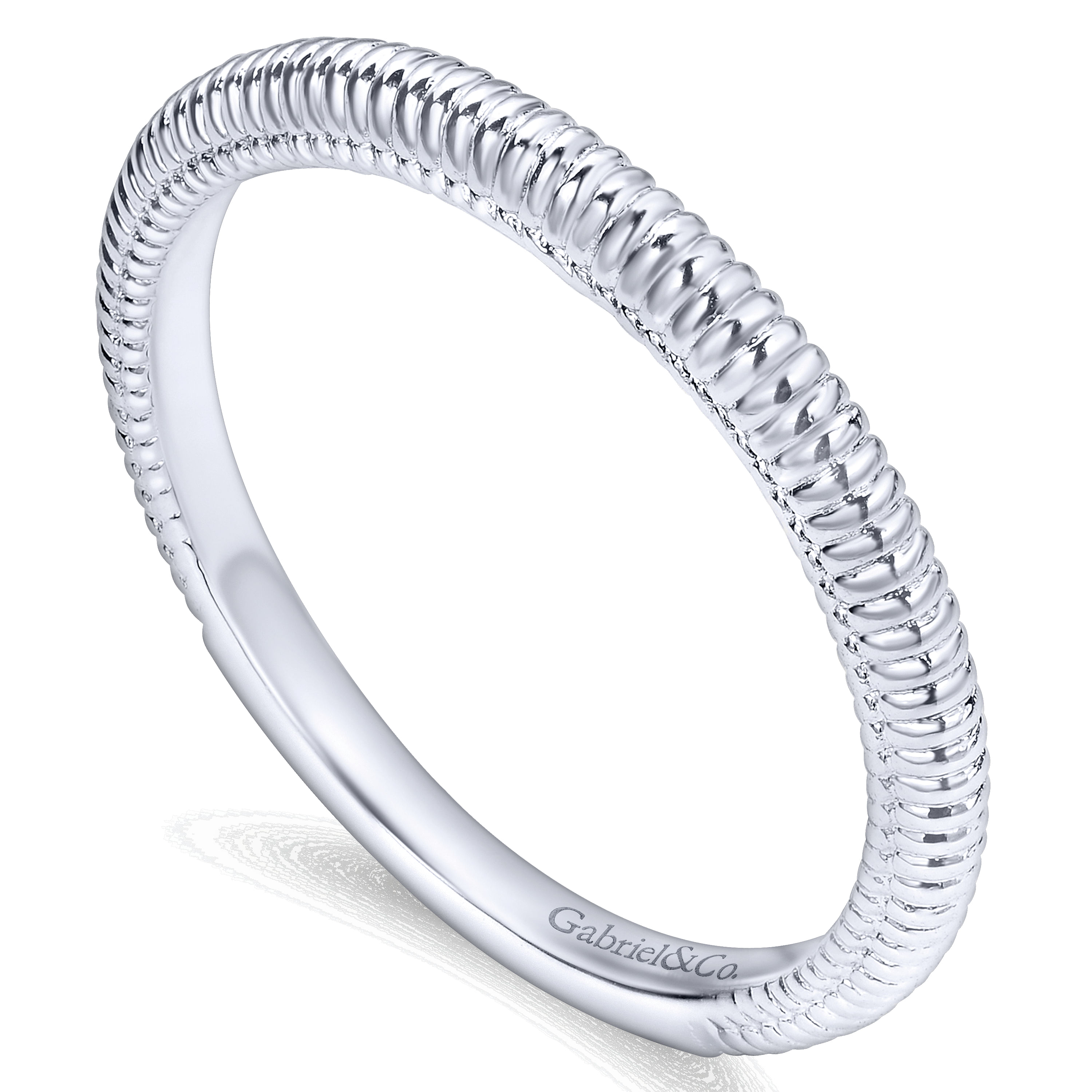 14k White Gold Contemporary Straight Wedding Band angle 3 14k White Gold Contemporary Straight Wedding Band angle 3