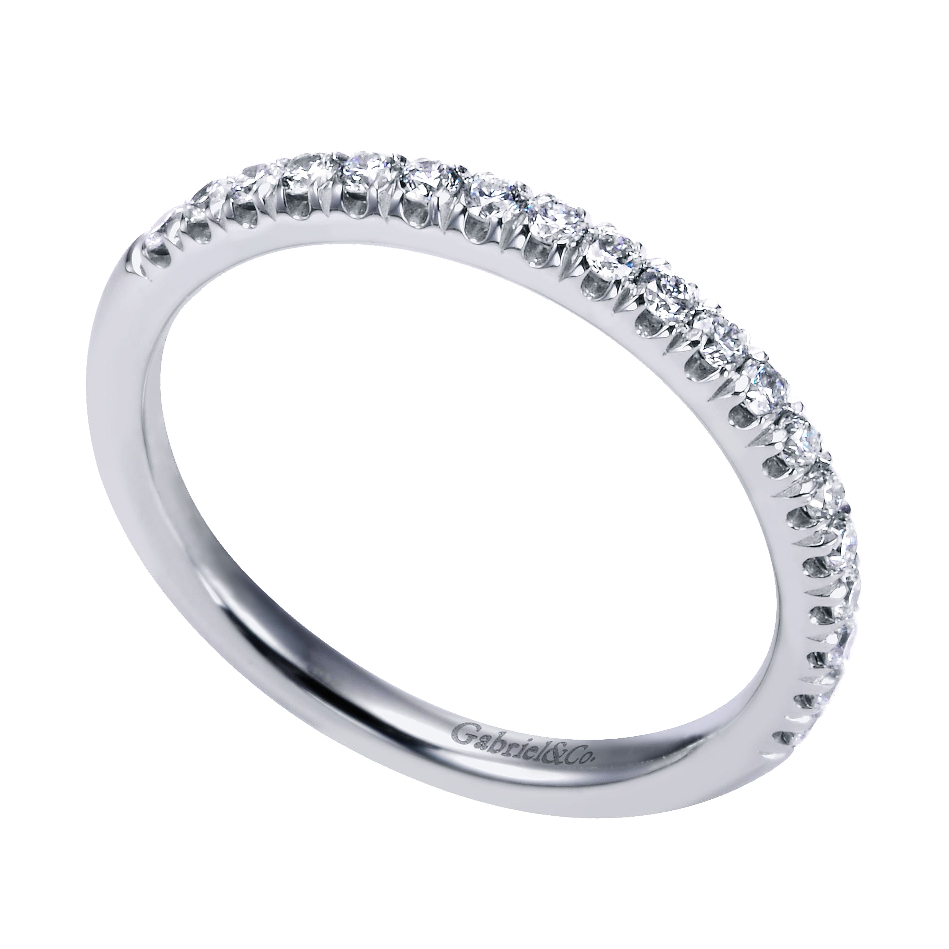 14k White Gold Contemporary Straight Wedding Band angle 3 14k White Gold Contemporary Straight Wedding Band angle 3