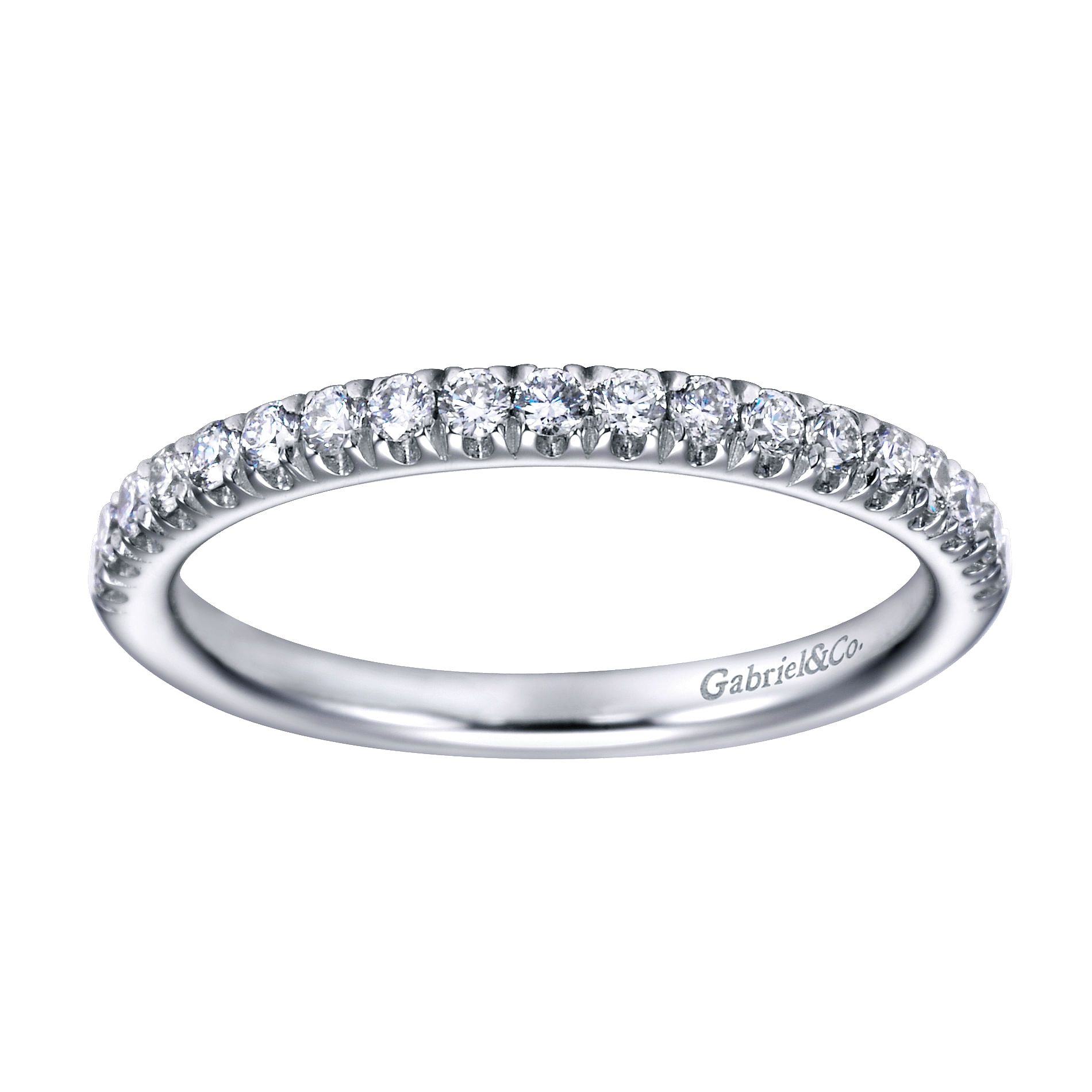 14k White Gold Contemporary Straight Wedding Band angle 5 14k White Gold Contemporary Straight Wedding Band angle 5