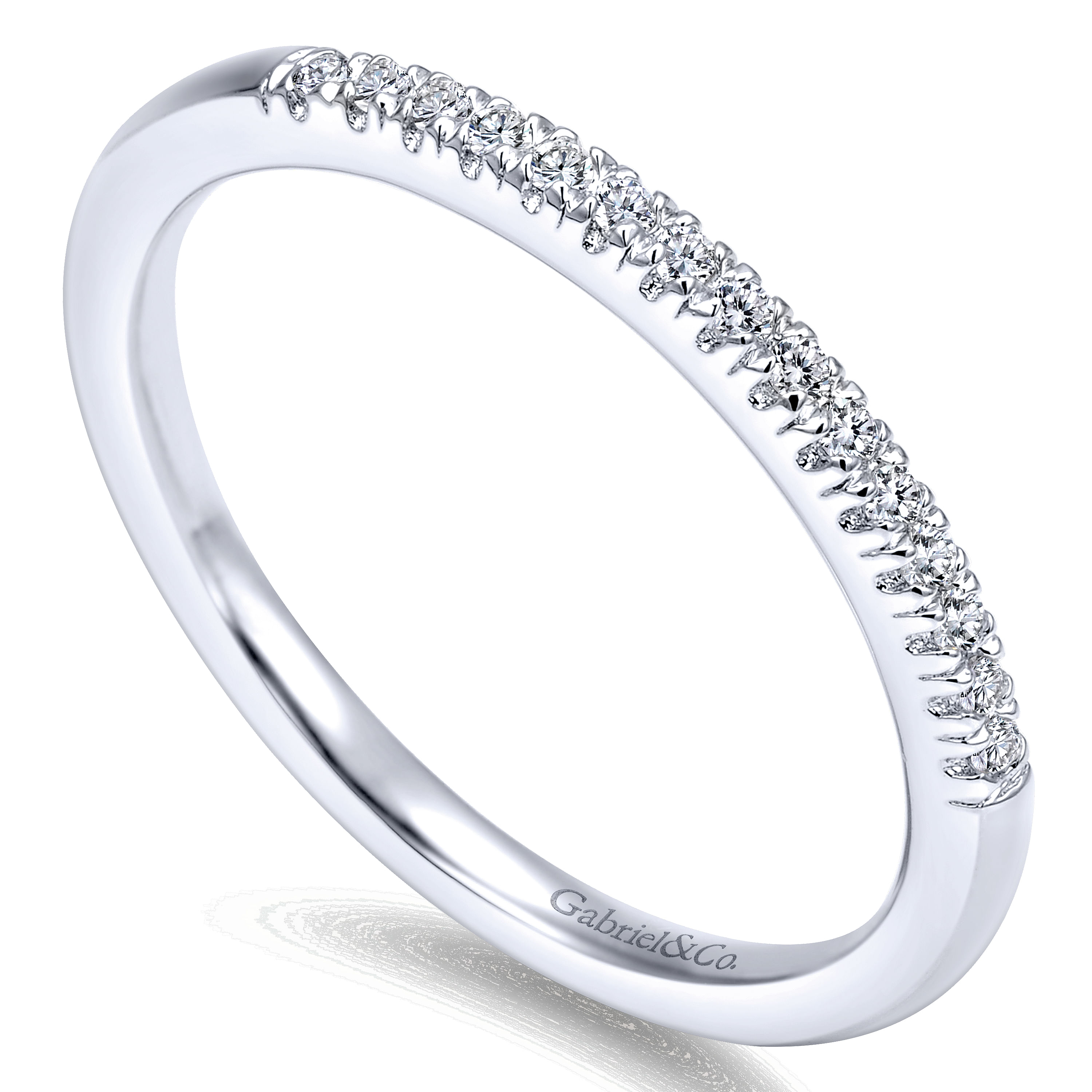 14k White Gold Contemporary Straight Wedding Band angle 3 14k White Gold Contemporary Straight Wedding Band angle 3