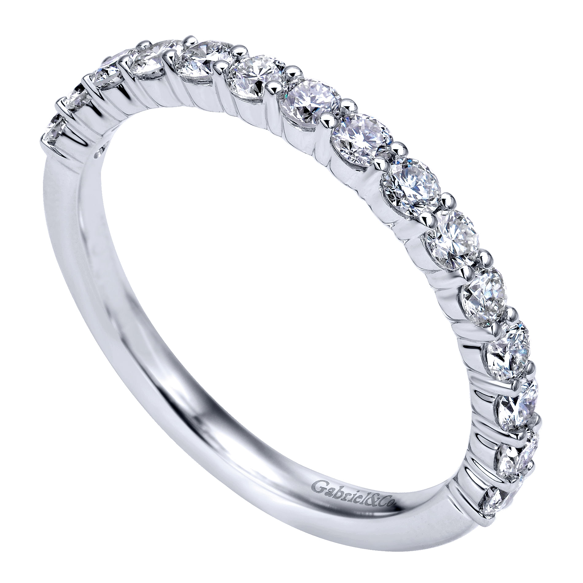 14k White Gold Contemporary Straight Wedding Band angle 3 14k White Gold Contemporary Straight Wedding Band angle 3