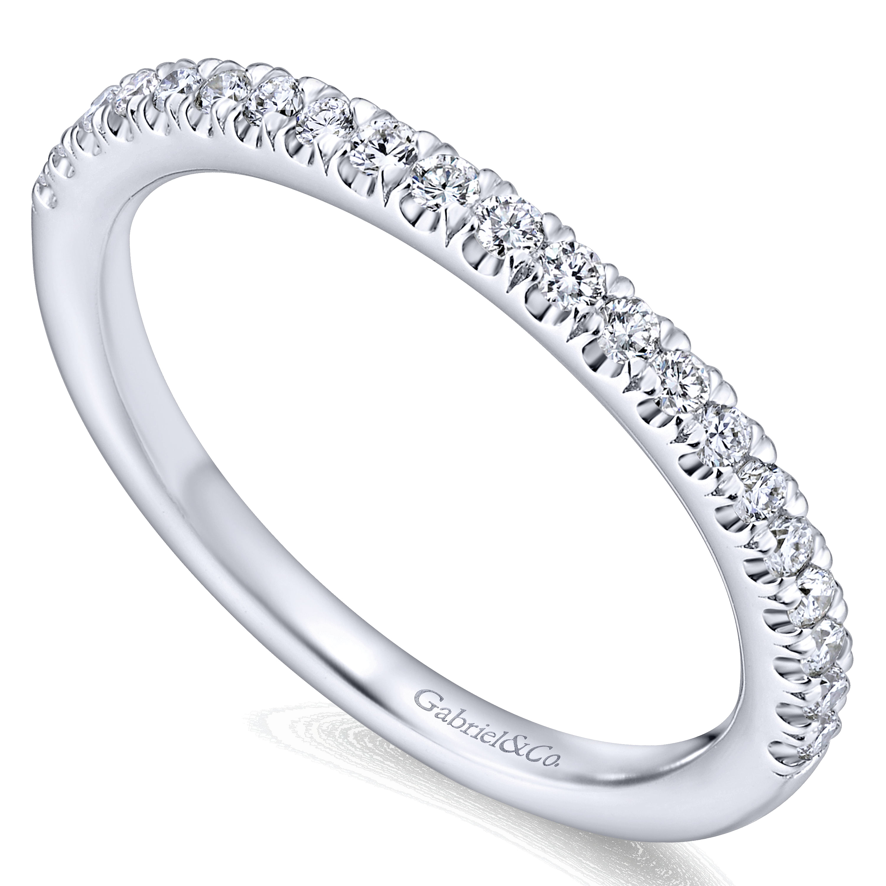14k White Gold Contemporary Straight Wedding Band angle 3 14k White Gold Contemporary Straight Wedding Band angle 3