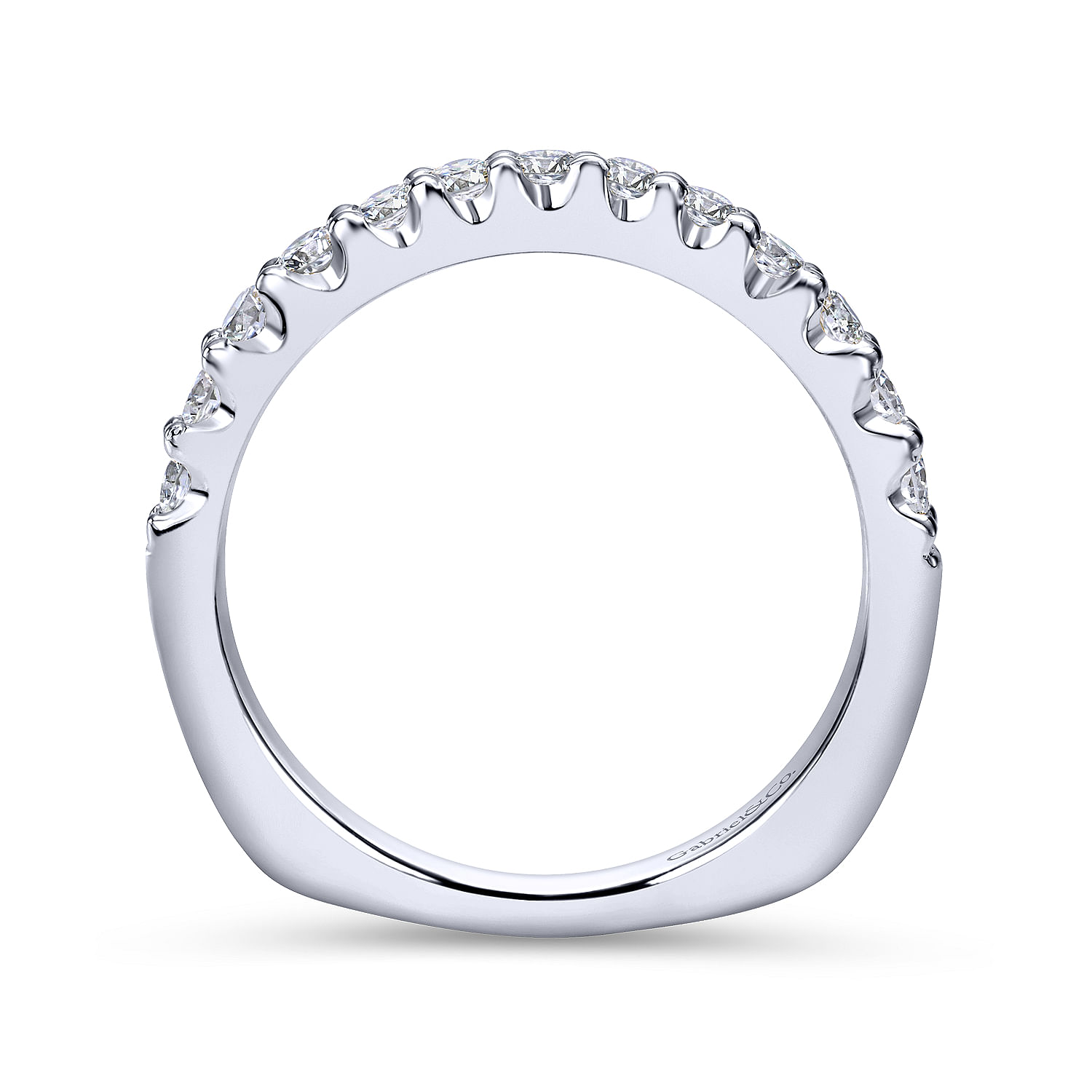 14k White Gold Contemporary Straight Wedding Band angle 2 14k White Gold Contemporary Straight Wedding Band angle 2