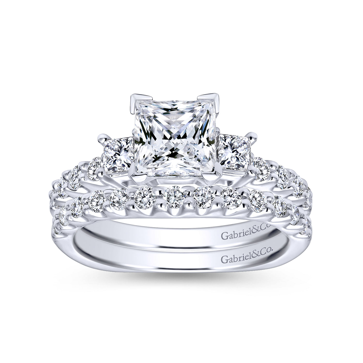 14k White Gold Contemporary Straight Wedding Band angle 4 14k White Gold Contemporary Straight Wedding Band angle 4