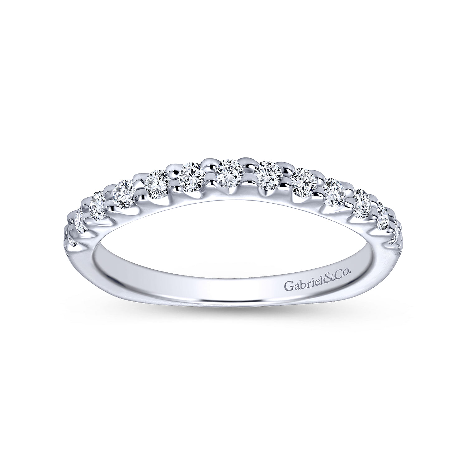 14k White Gold Contemporary Straight Wedding Band angle 5 14k White Gold Contemporary Straight Wedding Band angle 5