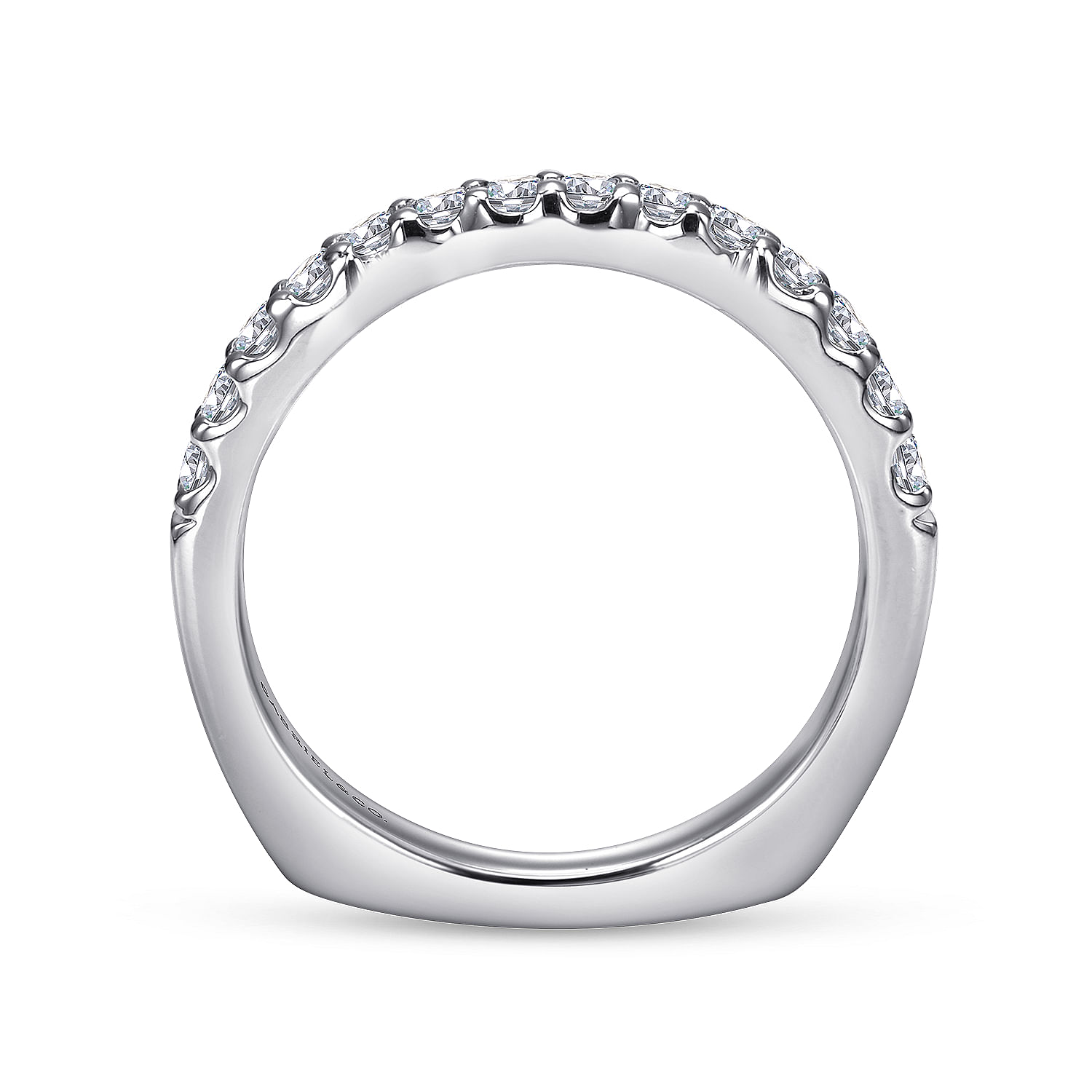 14k White Gold Contemporary Straight Wedding Band angle 2 14k White Gold Contemporary Straight Wedding Band angle 2