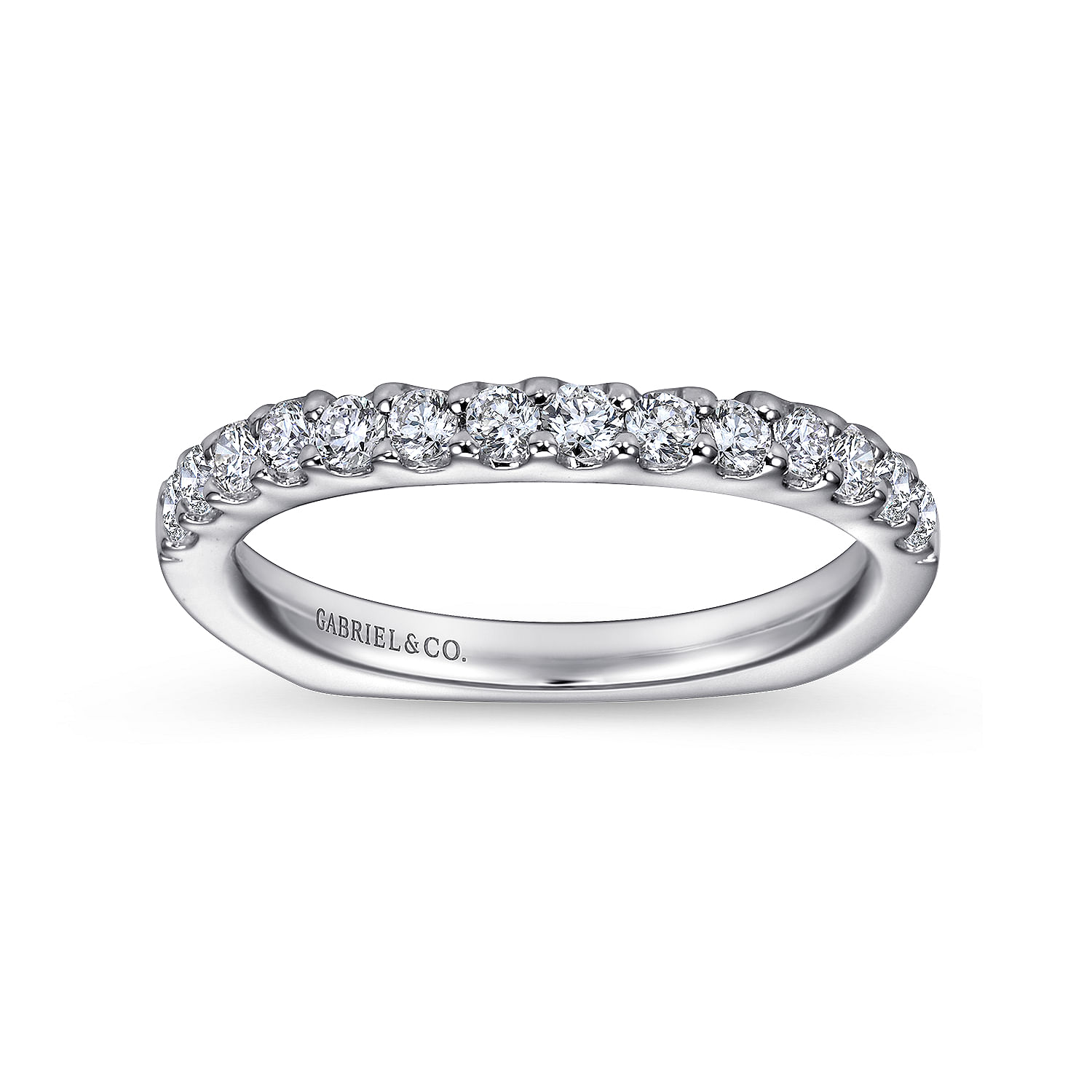 14k White Gold Contemporary Straight Wedding Band angle 5 14k White Gold Contemporary Straight Wedding Band angle 5