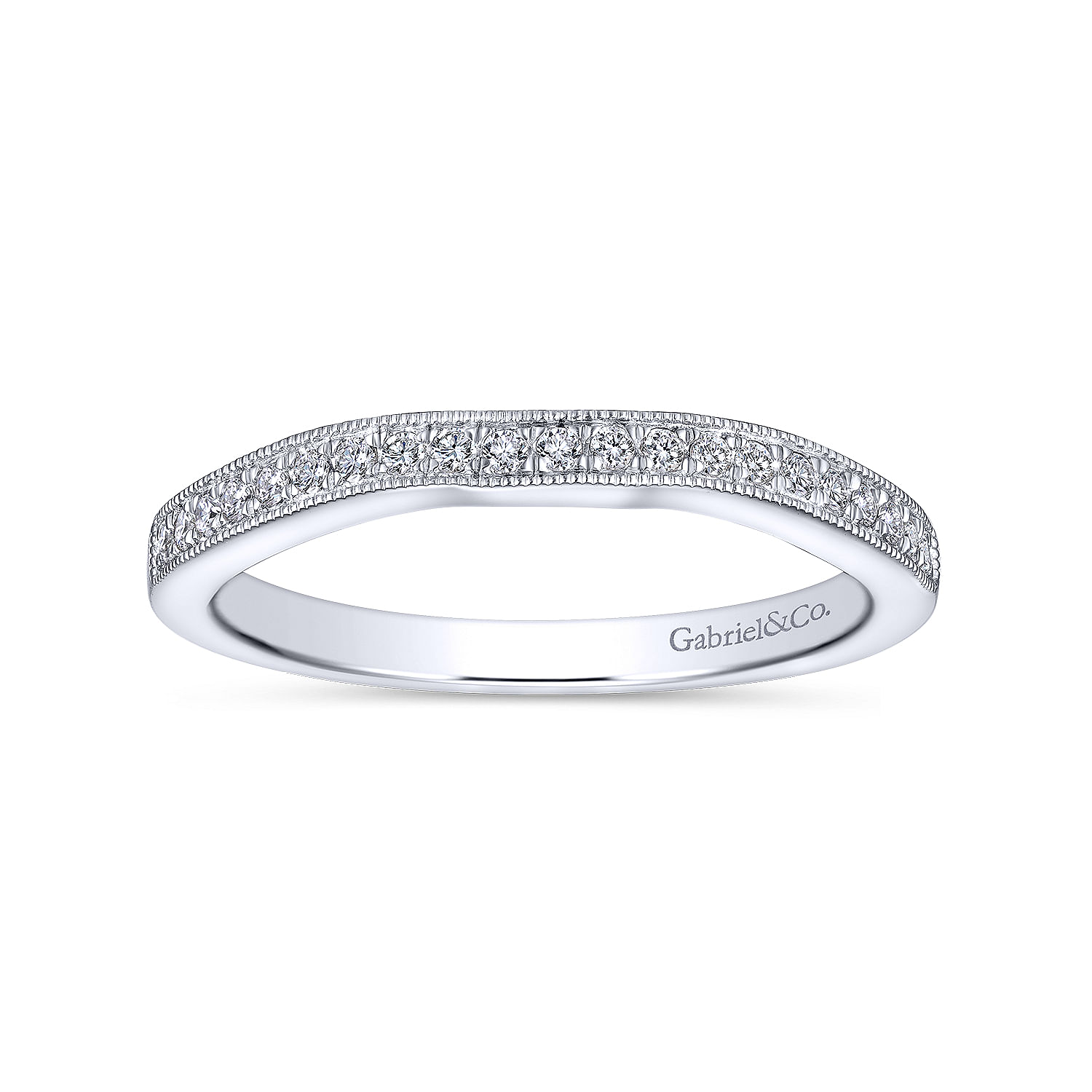 14k White Gold Contemporary Straight Wedding Band angle 5 14k White Gold Contemporary Straight Wedding Band angle 5