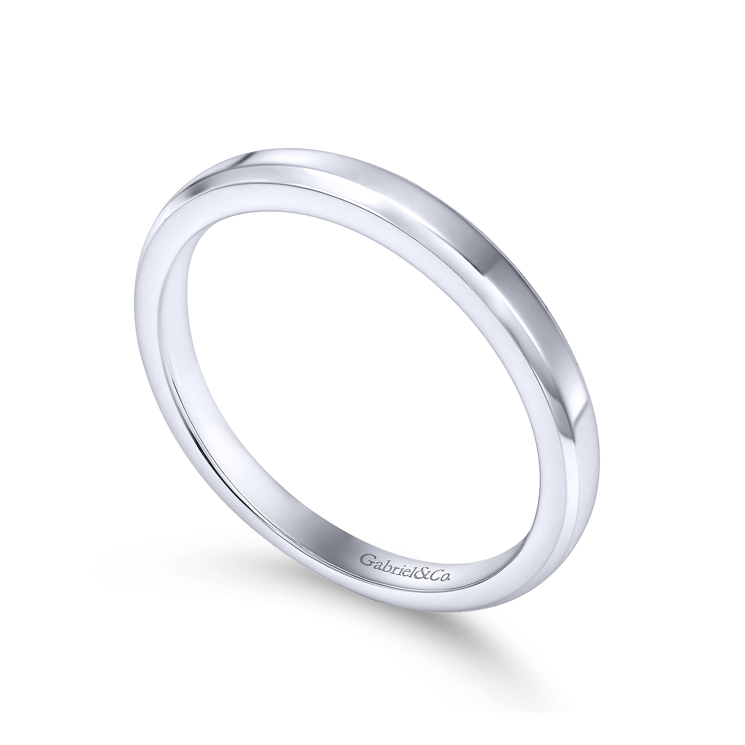 14k White Gold Contemporary Straight Wedding Band angle 3 14k White Gold Contemporary Straight Wedding Band angle 3