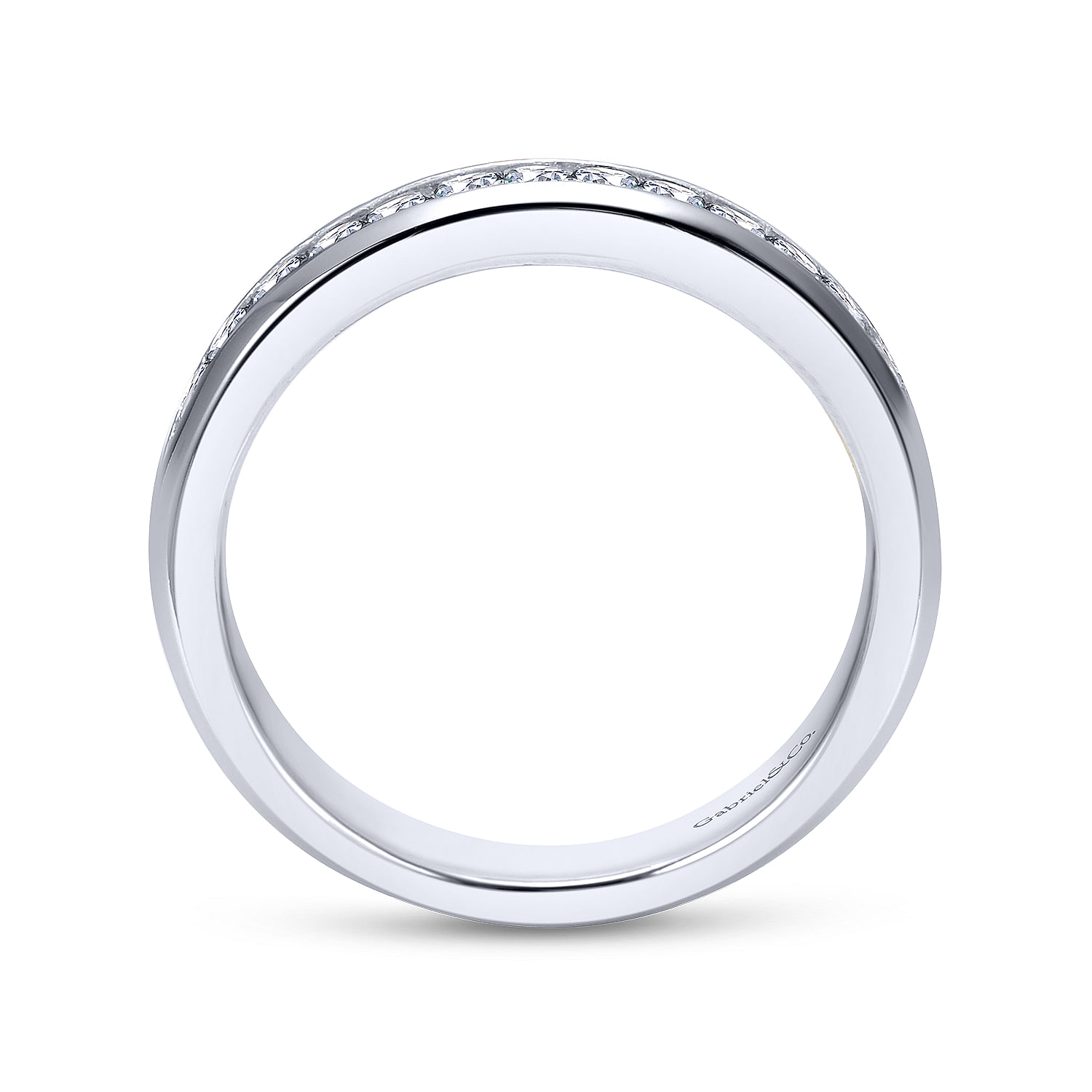 14k White Gold Contemporary Straight Wedding Band angle 2 14k White Gold Contemporary Straight Wedding Band angle 2