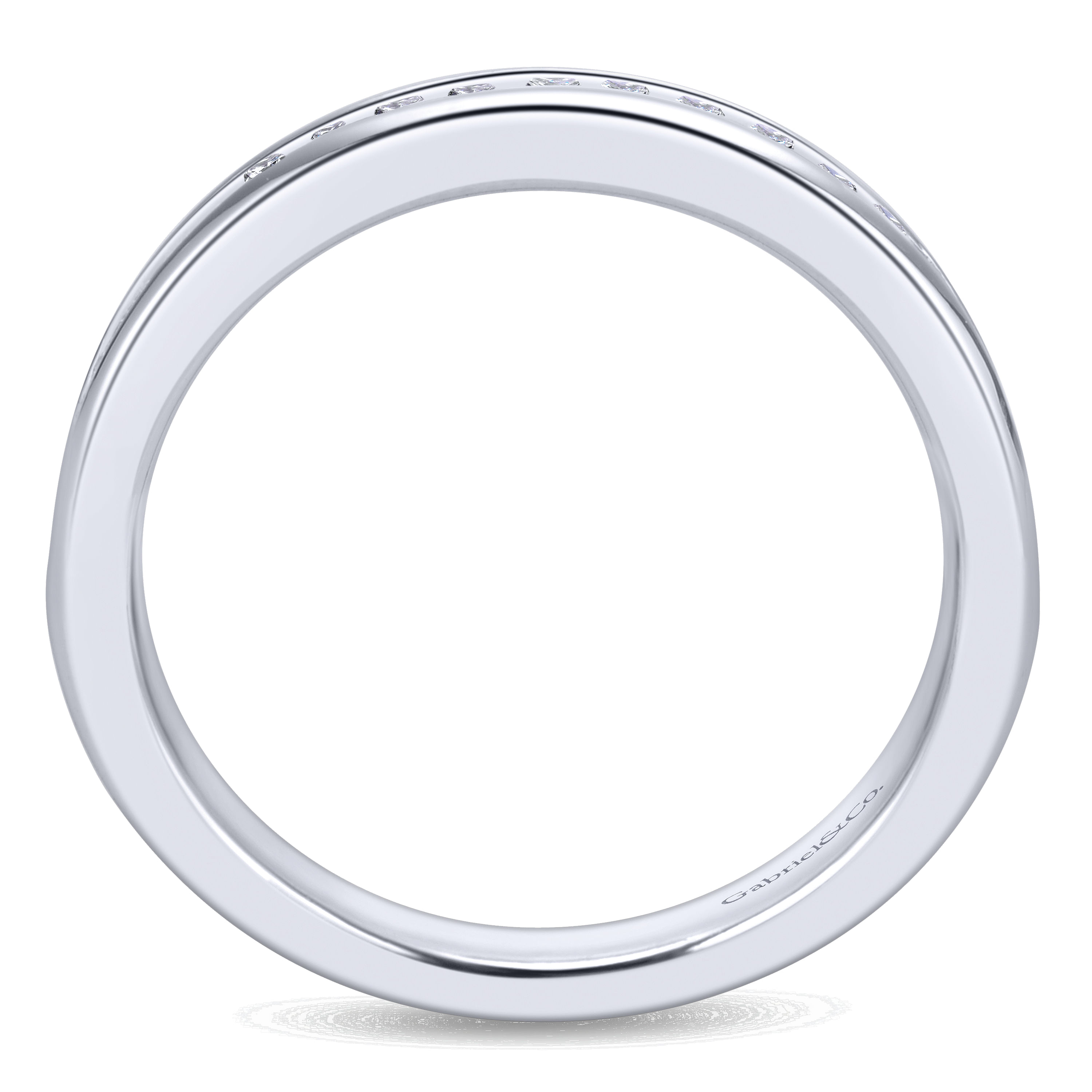 14k White Gold Contemporary Straight Wedding Band angle 2 14k White Gold Contemporary Straight Wedding Band angle 2