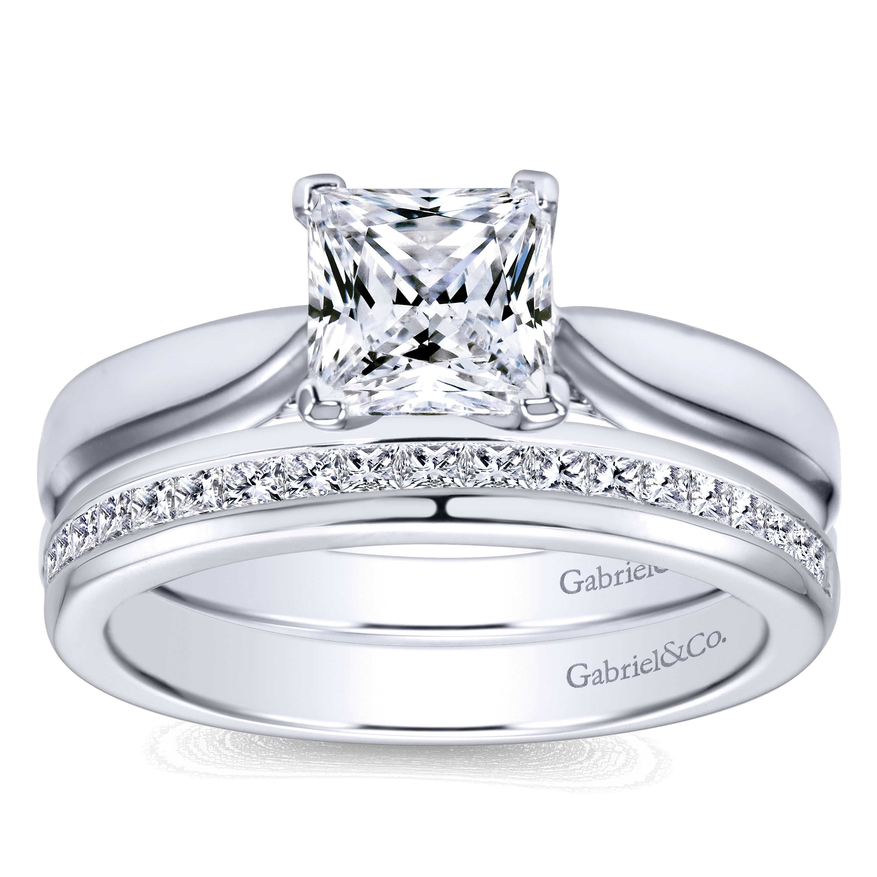 14k White Gold Contemporary Straight Wedding Band angle 4 14k White Gold Contemporary Straight Wedding Band angle 4