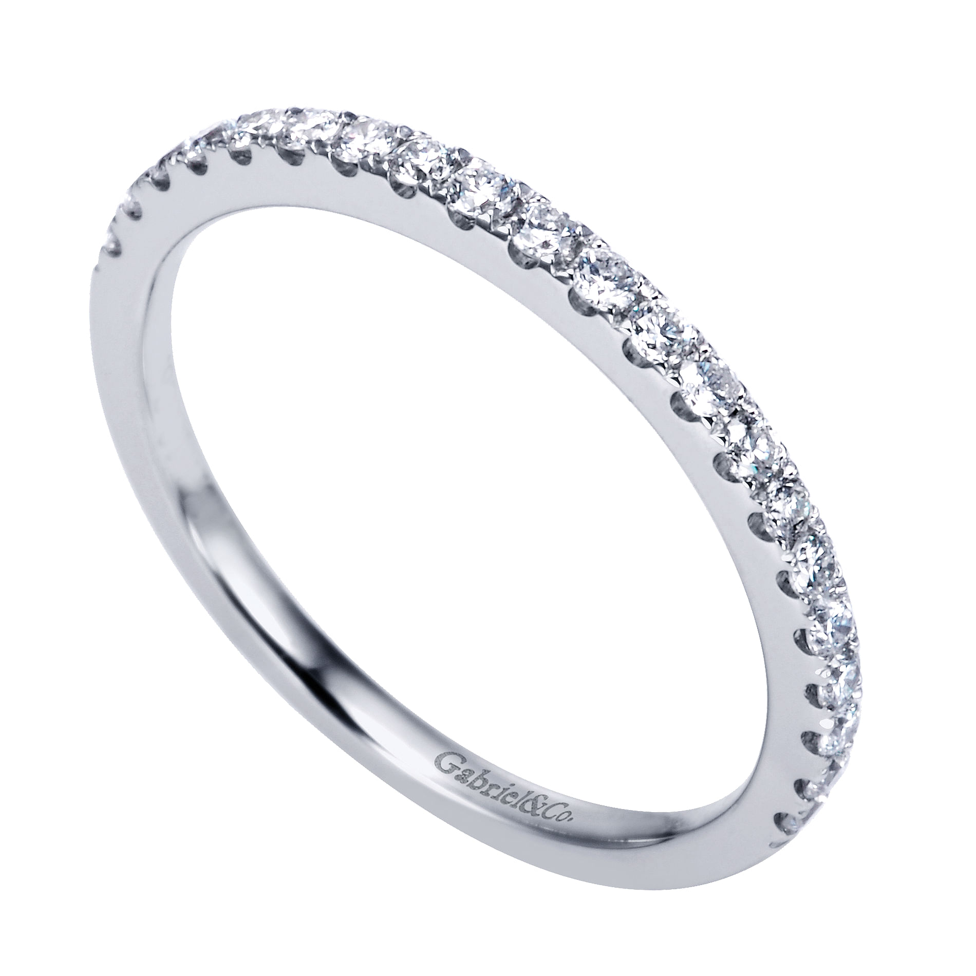 14k White Gold Contemporary Straight Wedding Band angle 3 14k White Gold Contemporary Straight Wedding Band angle 3