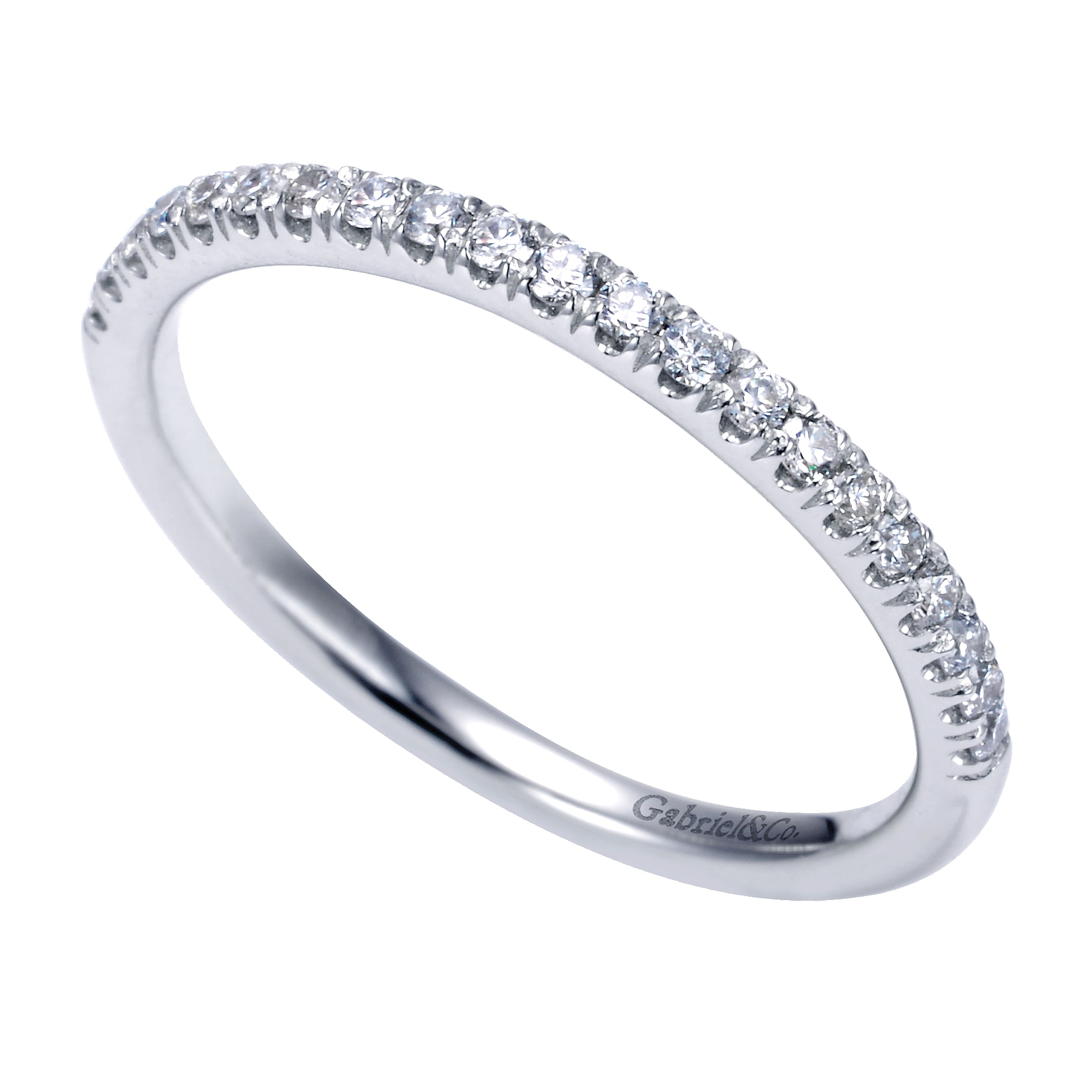 14k White Gold Contemporary Straight Wedding Band angle 3 14k White Gold Contemporary Straight Wedding Band angle 3