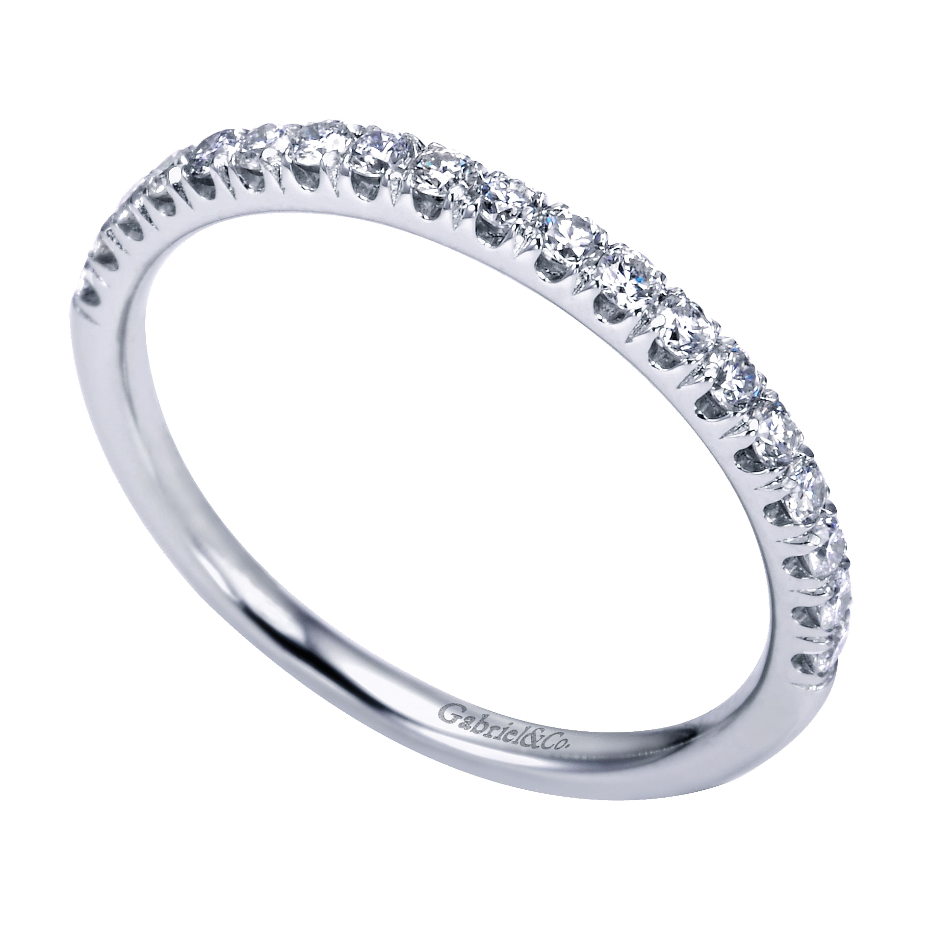 14k White Gold Contemporary Straight Wedding Band angle 3 14k White Gold Contemporary Straight Wedding Band angle 3