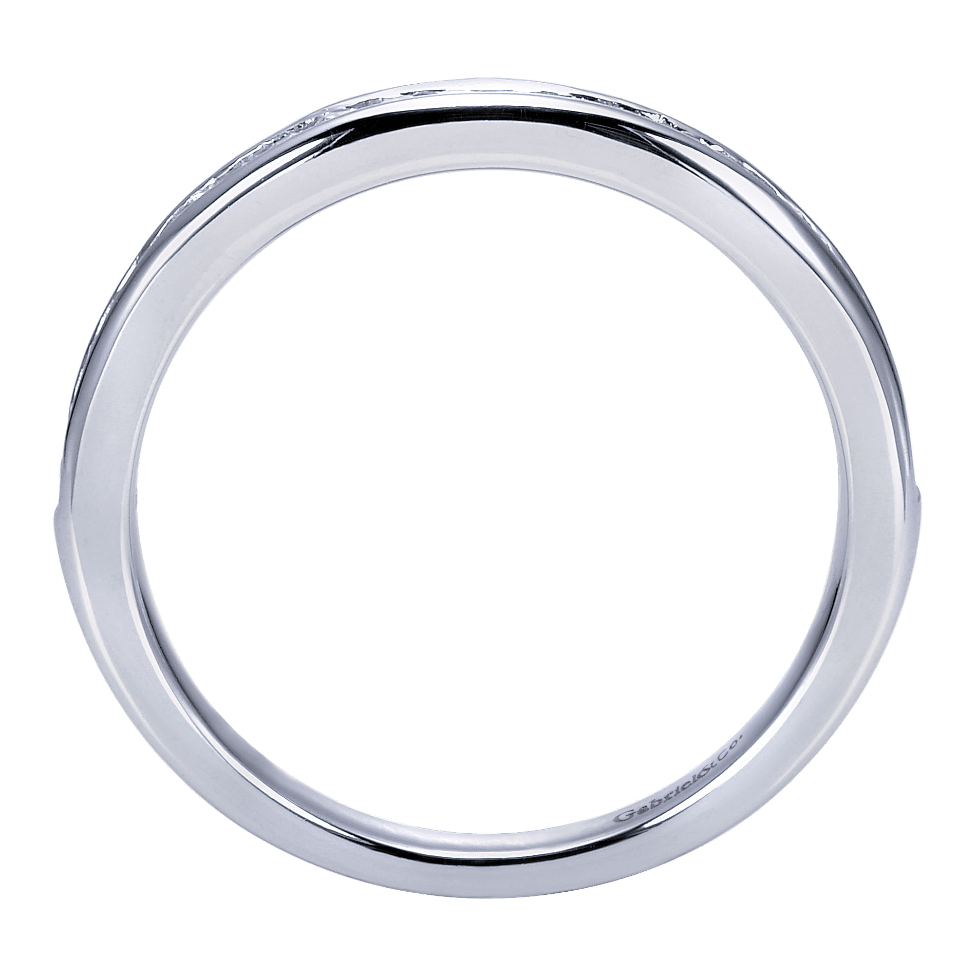 14k White Gold Contemporary Straight Wedding Band angle 2 14k White Gold Contemporary Straight Wedding Band angle 2