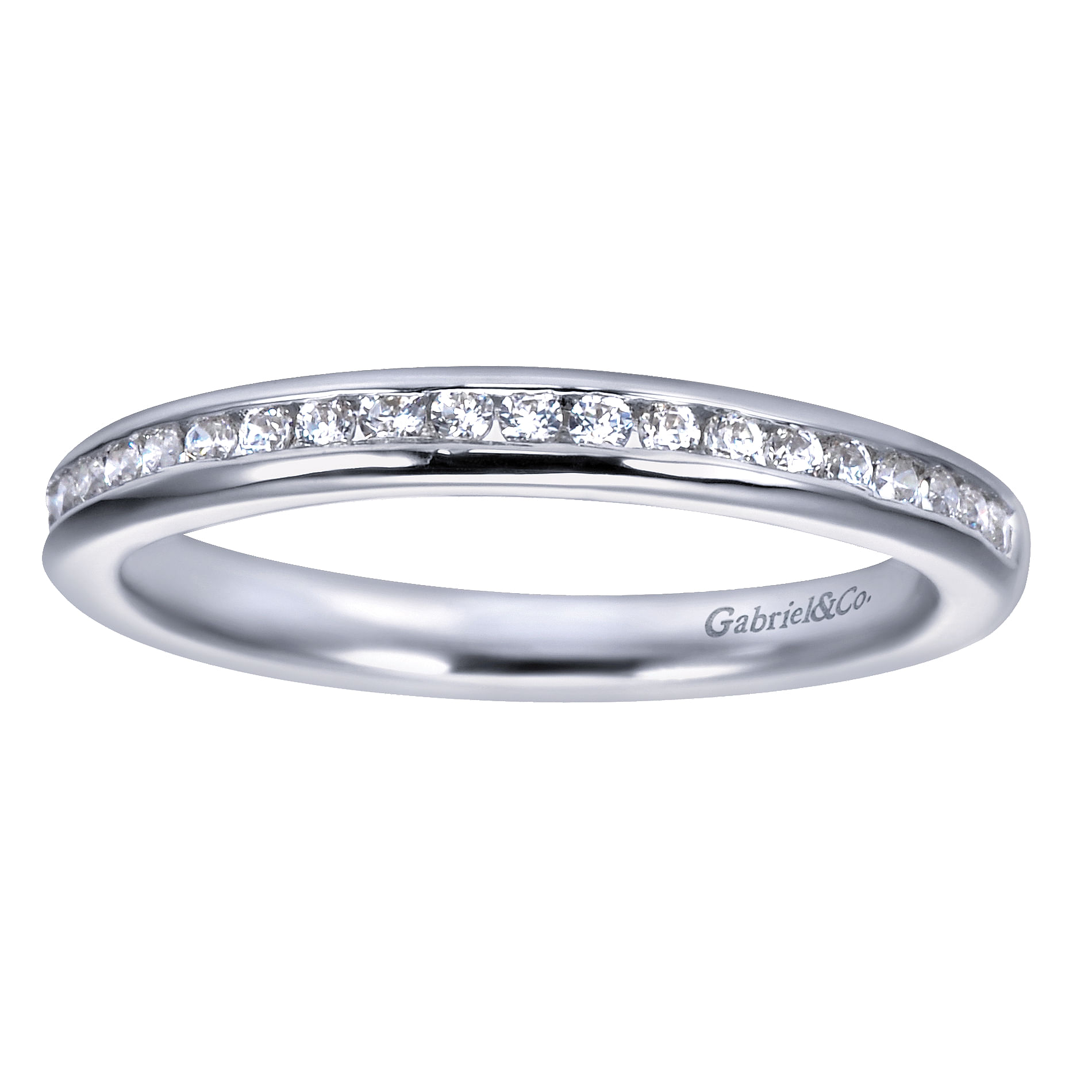 14k White Gold Contemporary Straight Wedding Band angle 5 14k White Gold Contemporary Straight Wedding Band angle 5