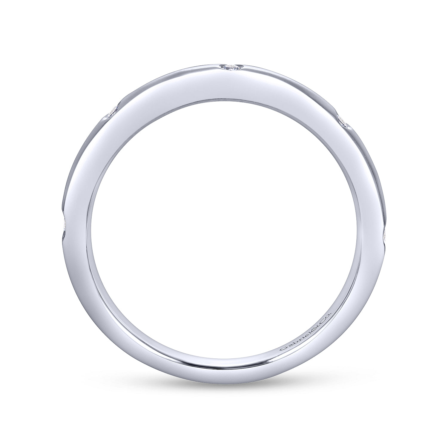 14k White Gold Contemporary Straight Wedding Band angle 2 14k White Gold Contemporary Straight Wedding Band angle 2