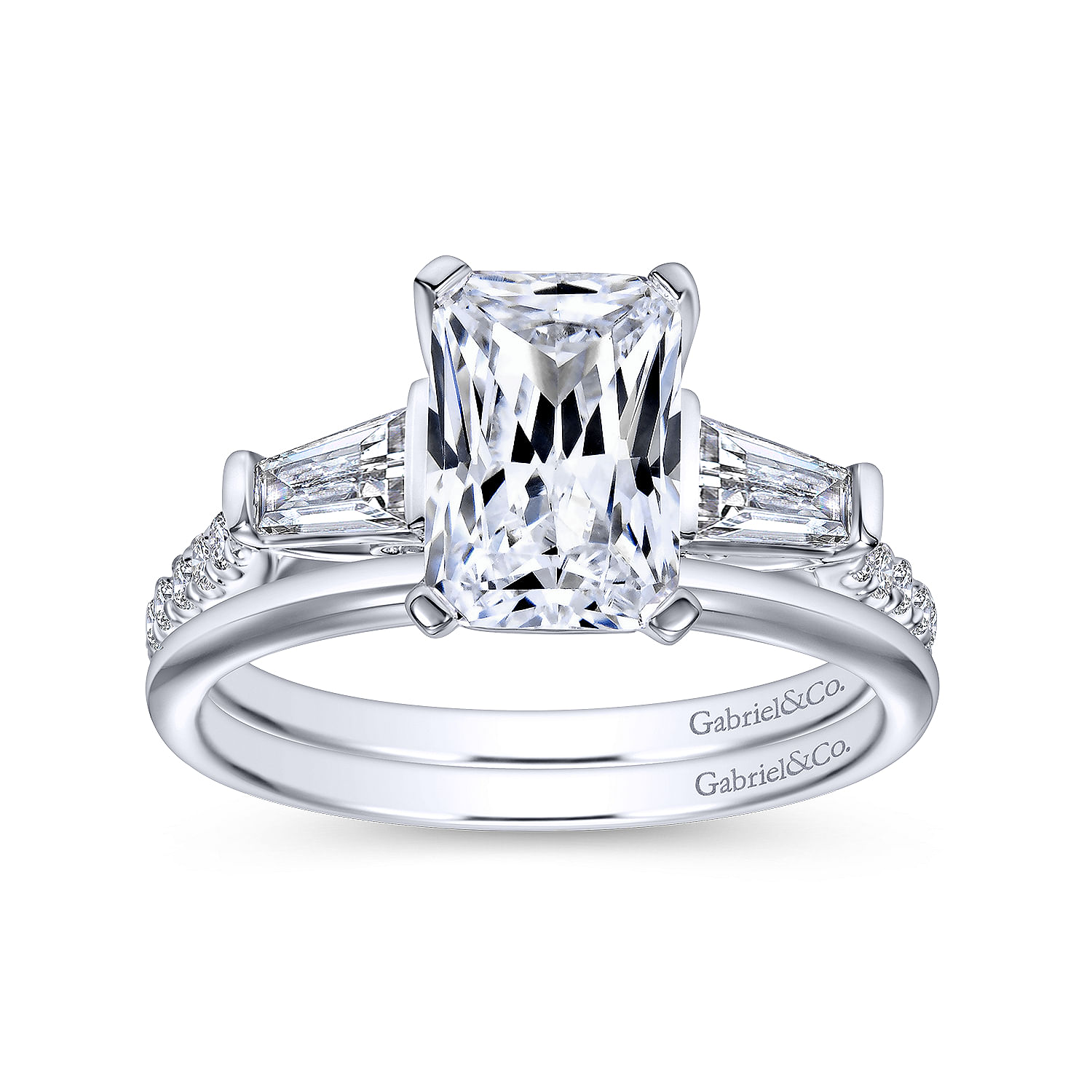 14k White Gold Contemporary Straight Wedding Band angle 4 14k White Gold Contemporary Straight Wedding Band angle 4