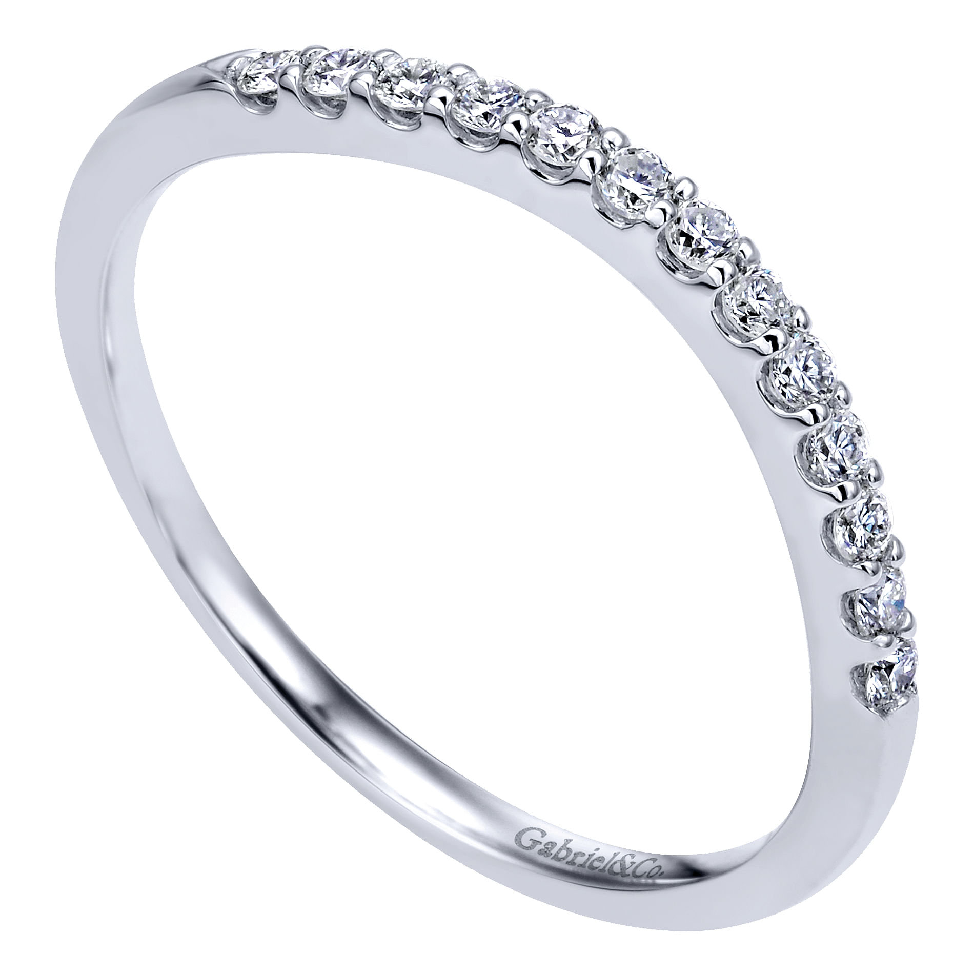 14k White Gold Contemporary Straight Wedding Band angle 3 14k White Gold Contemporary Straight Wedding Band angle 3