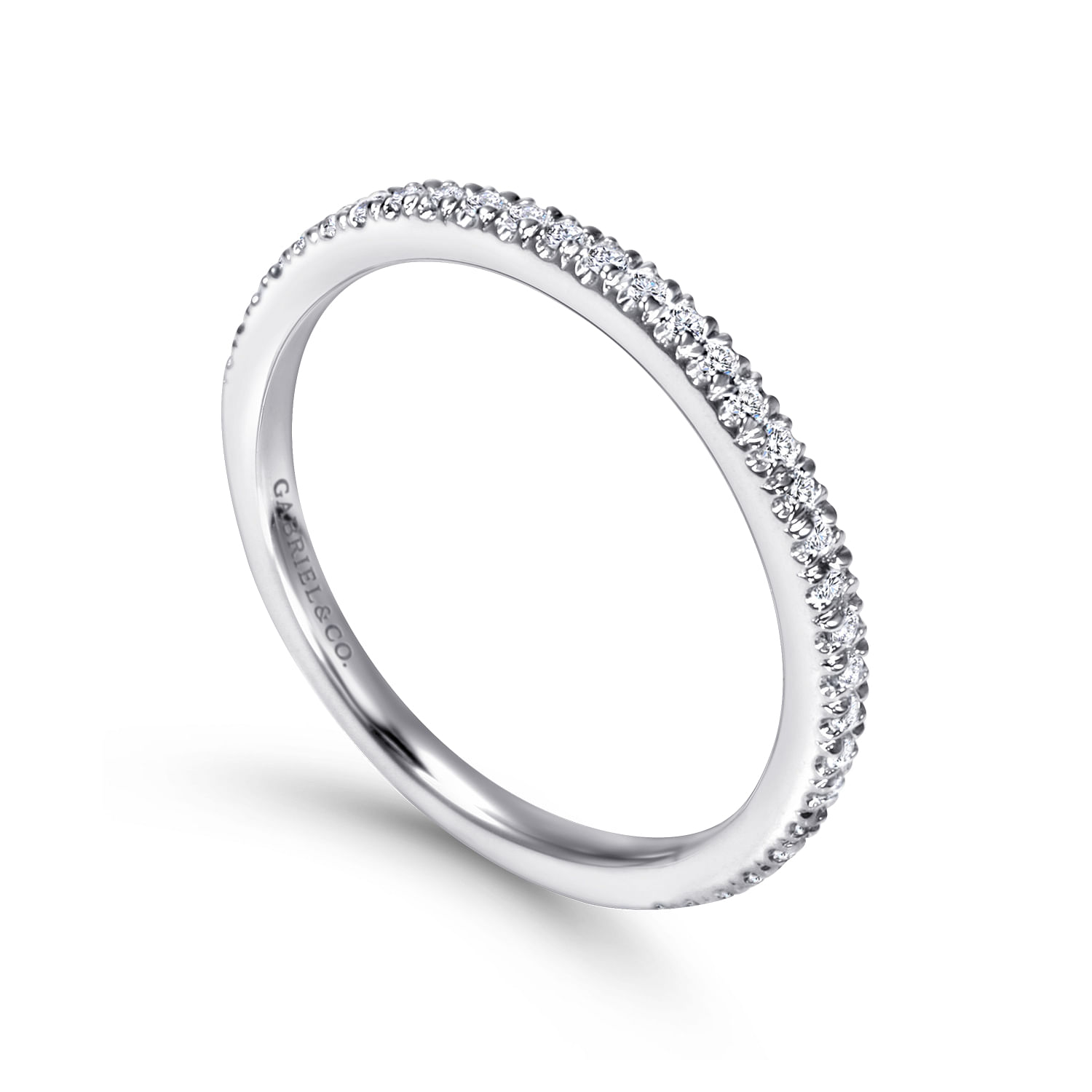 14k White Gold Contemporary Straight Wedding Band angle 3 14k White Gold Contemporary Straight Wedding Band angle 3