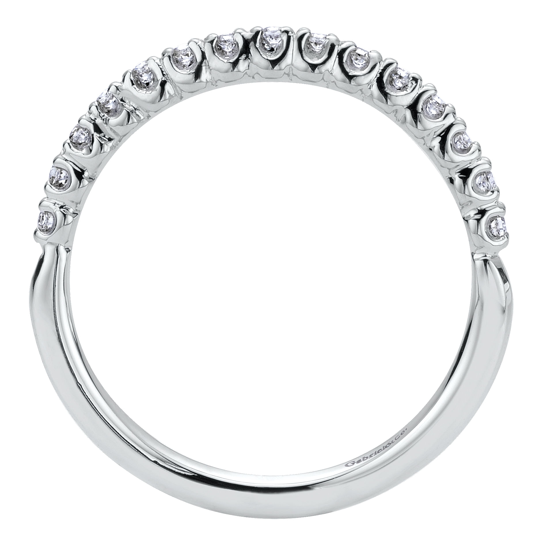 14k White Gold Contemporary Straight Wedding Band angle 2 14k White Gold Contemporary Straight Wedding Band angle 2