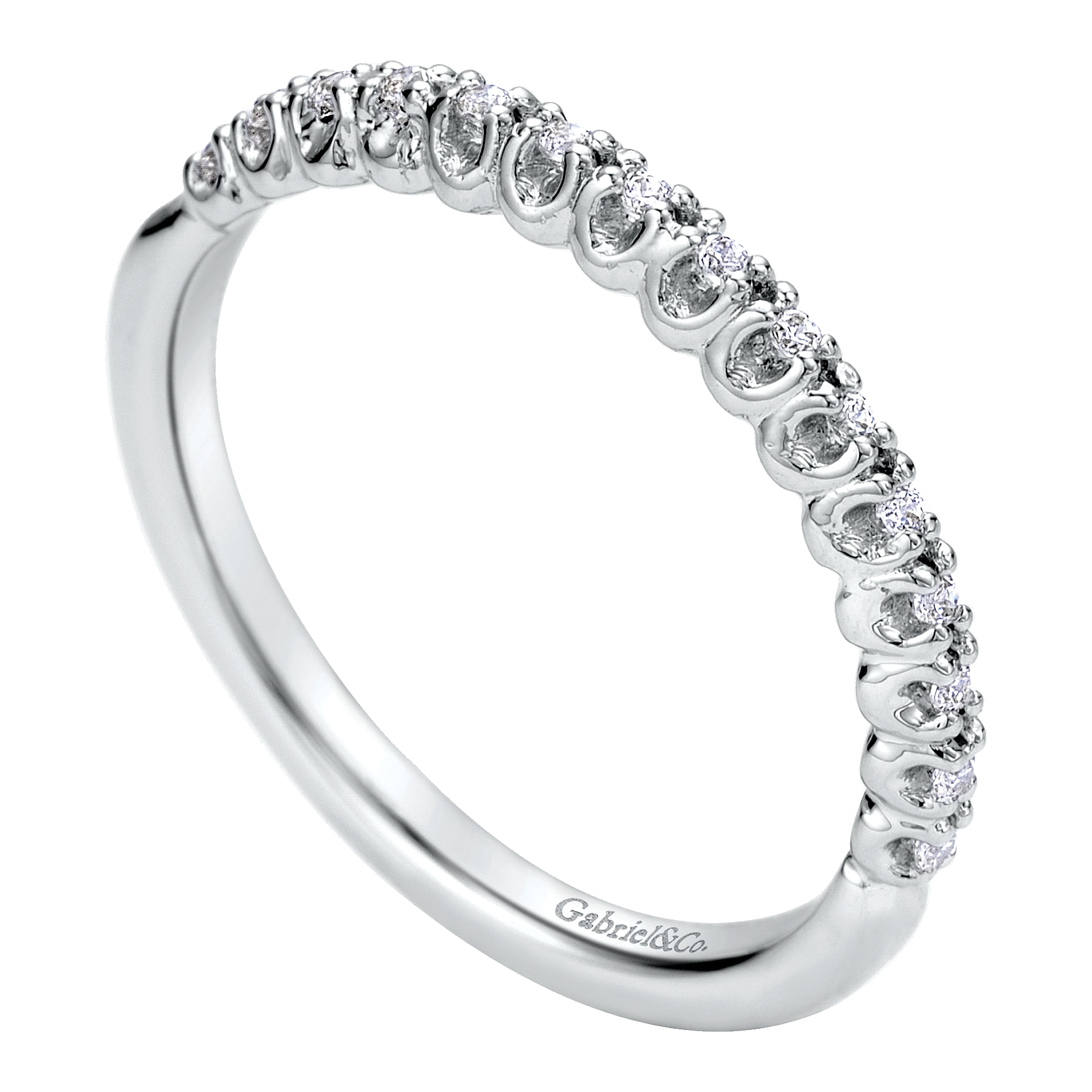 14k White Gold Contemporary Straight Wedding Band angle 3 14k White Gold Contemporary Straight Wedding Band angle 3