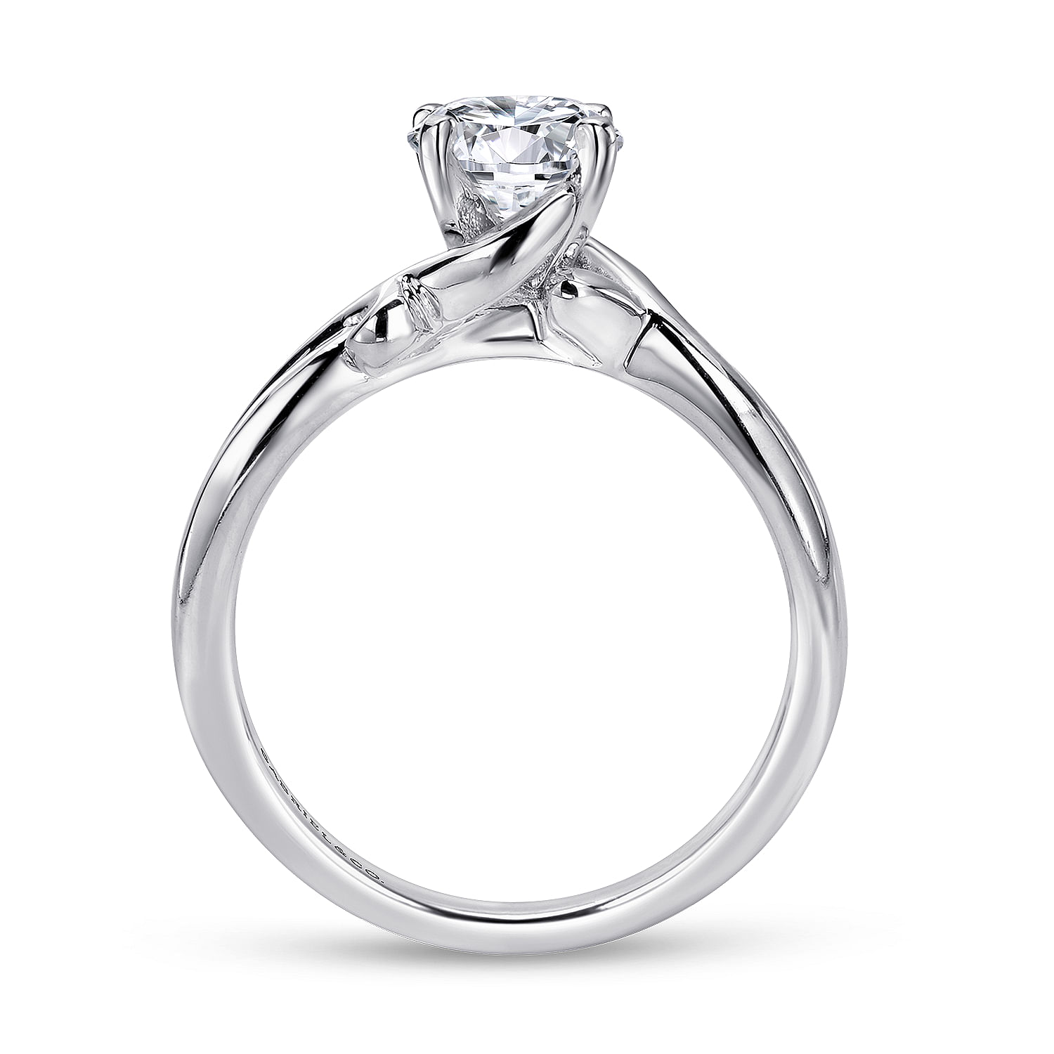 14k White Gold Criss Cross Engagement Ring angle 2 14k White Gold Criss Cross Engagement Ring angle 2