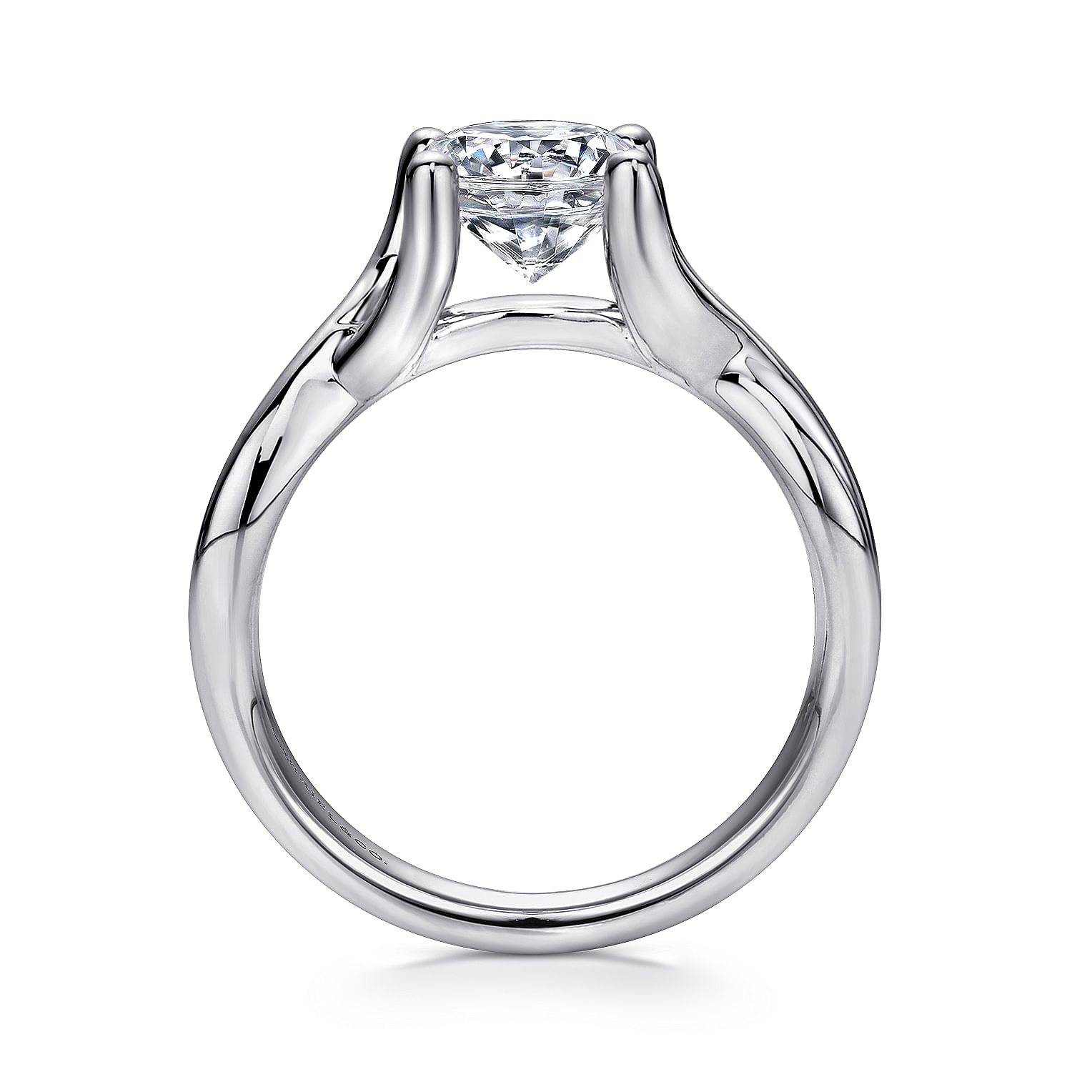 14k White Gold Criss Cross Engagement Ring angle 2 14k White Gold Criss Cross Engagement Ring angle 2