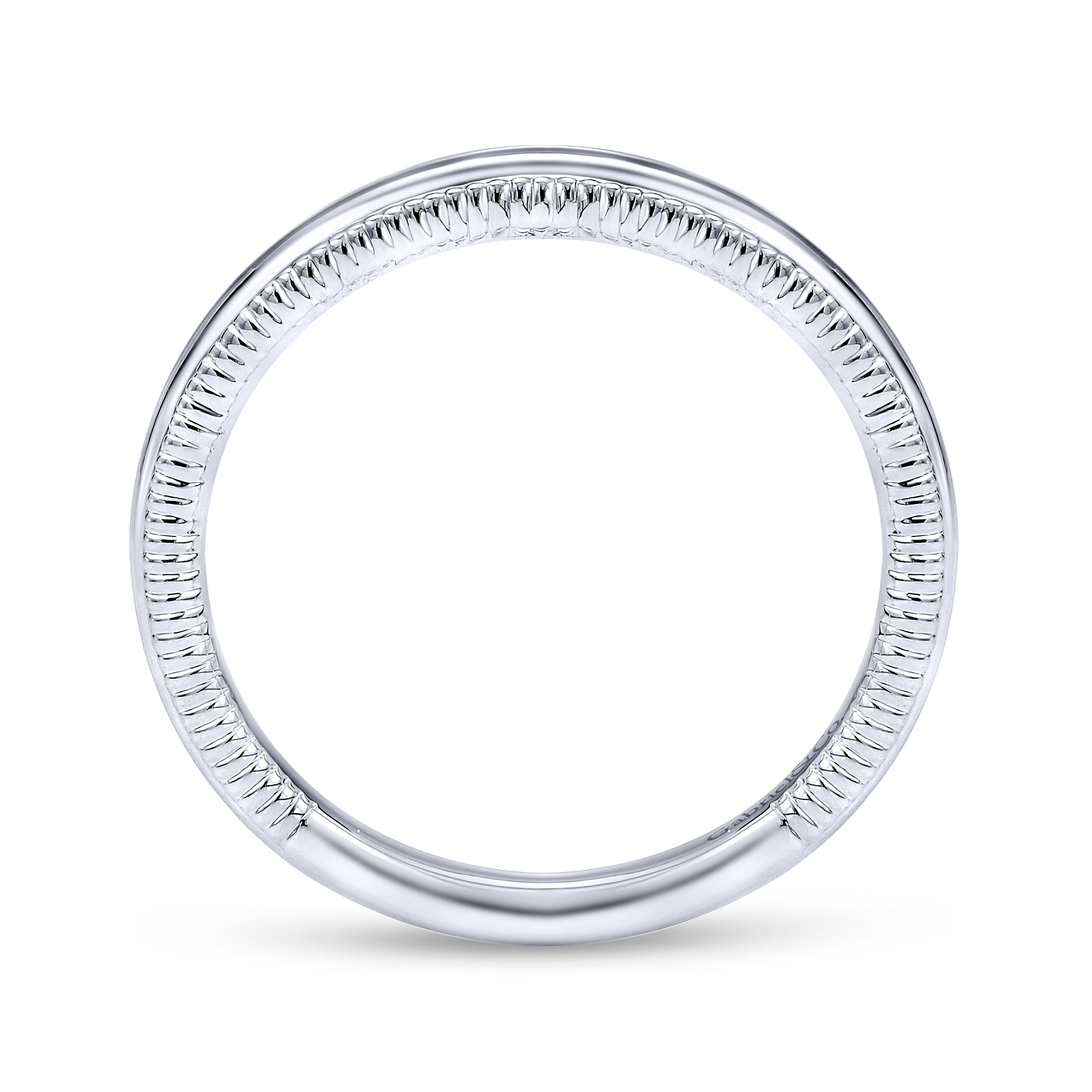 14k White Gold Curved Wedding Band angle 2 14k White Gold Curved Wedding Band angle 2