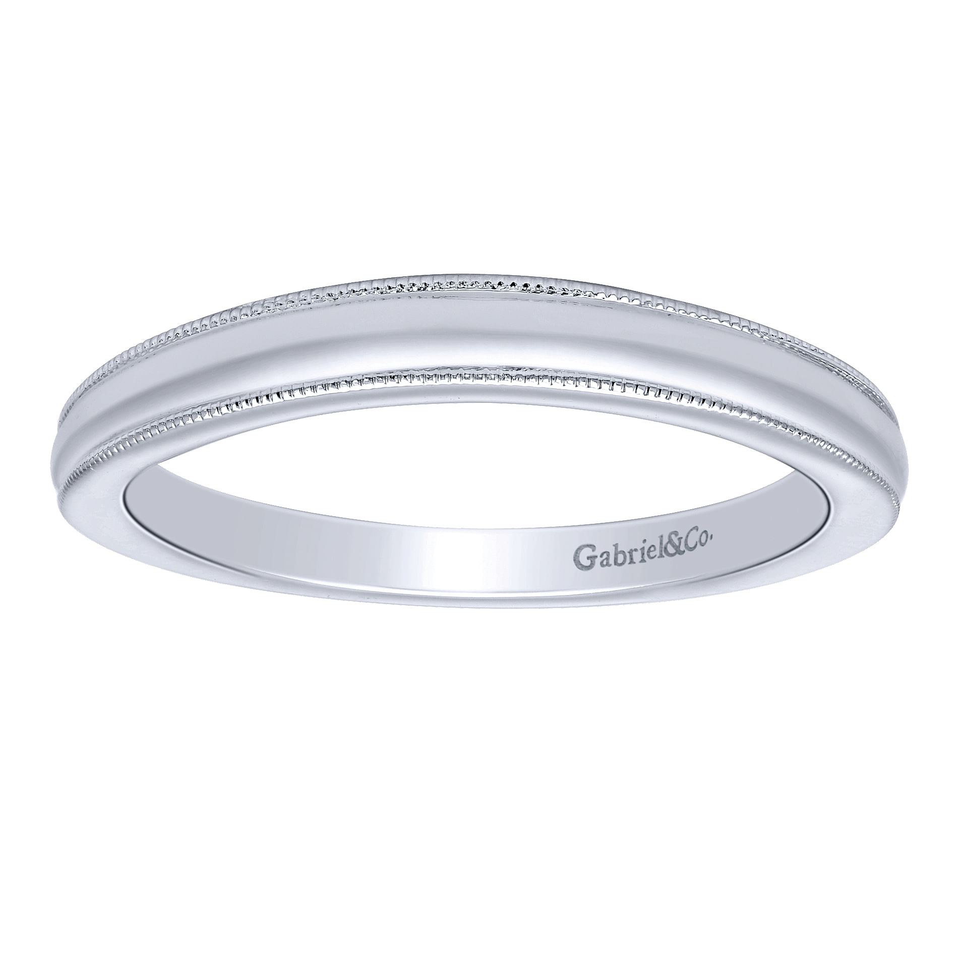 14k White Gold Curved Wedding Band angle 5 14k White Gold Curved Wedding Band angle 5