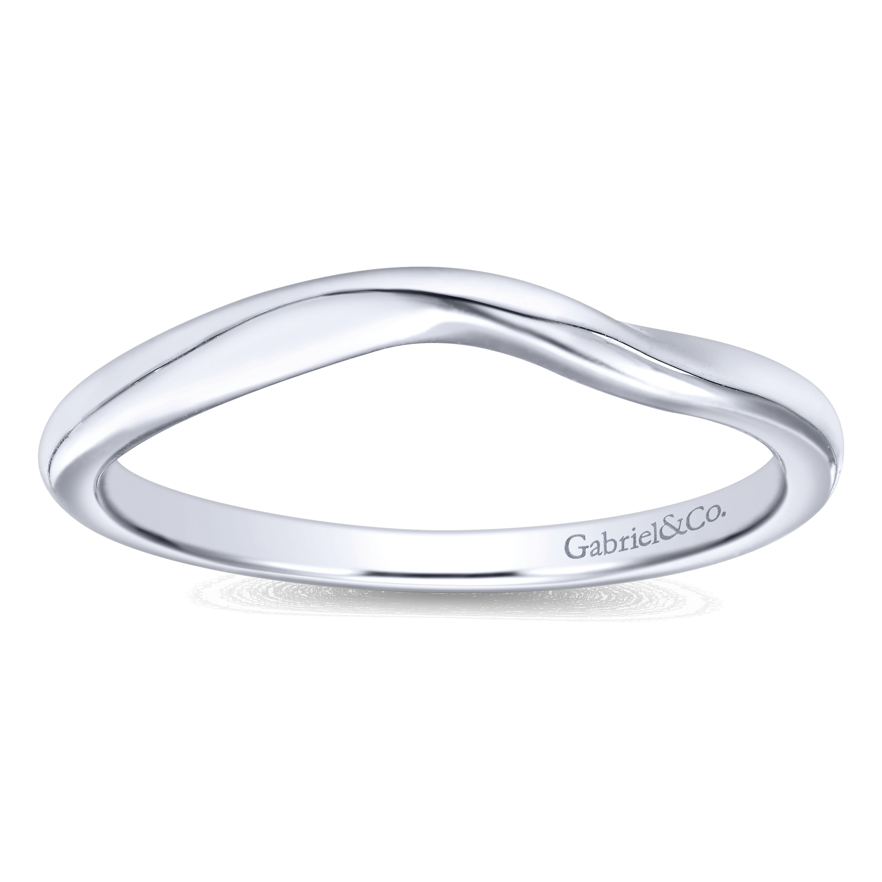 14k White Gold Curved Wedding Band angle 5 14k White Gold Curved Wedding Band angle 5