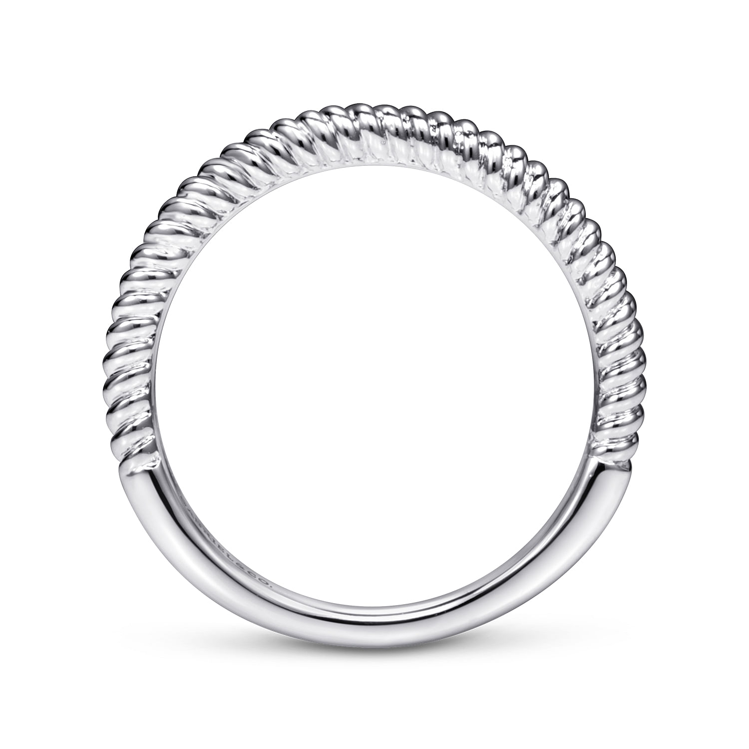 14k White Gold Curved Wedding Band angle 2 14k White Gold Curved Wedding Band angle 2