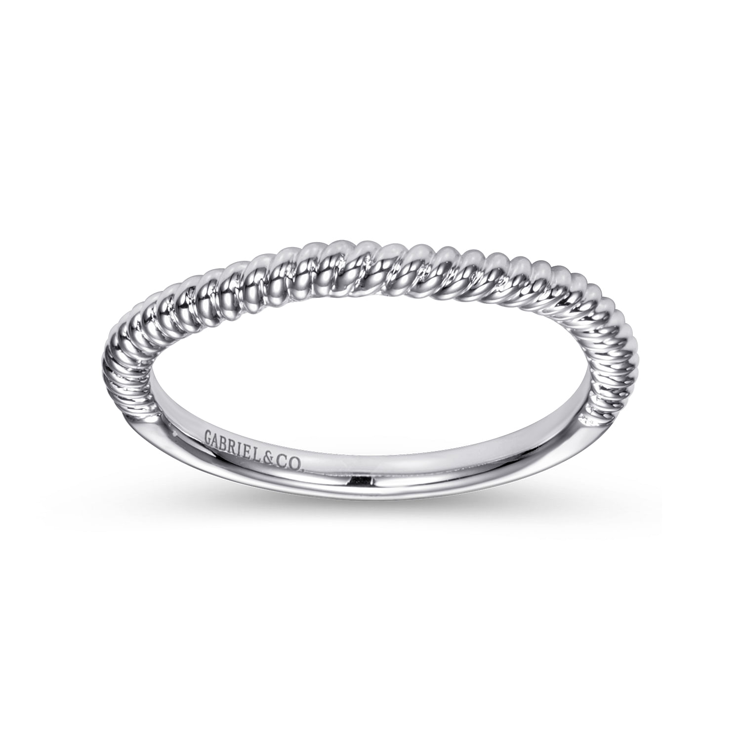 14k White Gold Curved Wedding Band angle 5 14k White Gold Curved Wedding Band angle 5