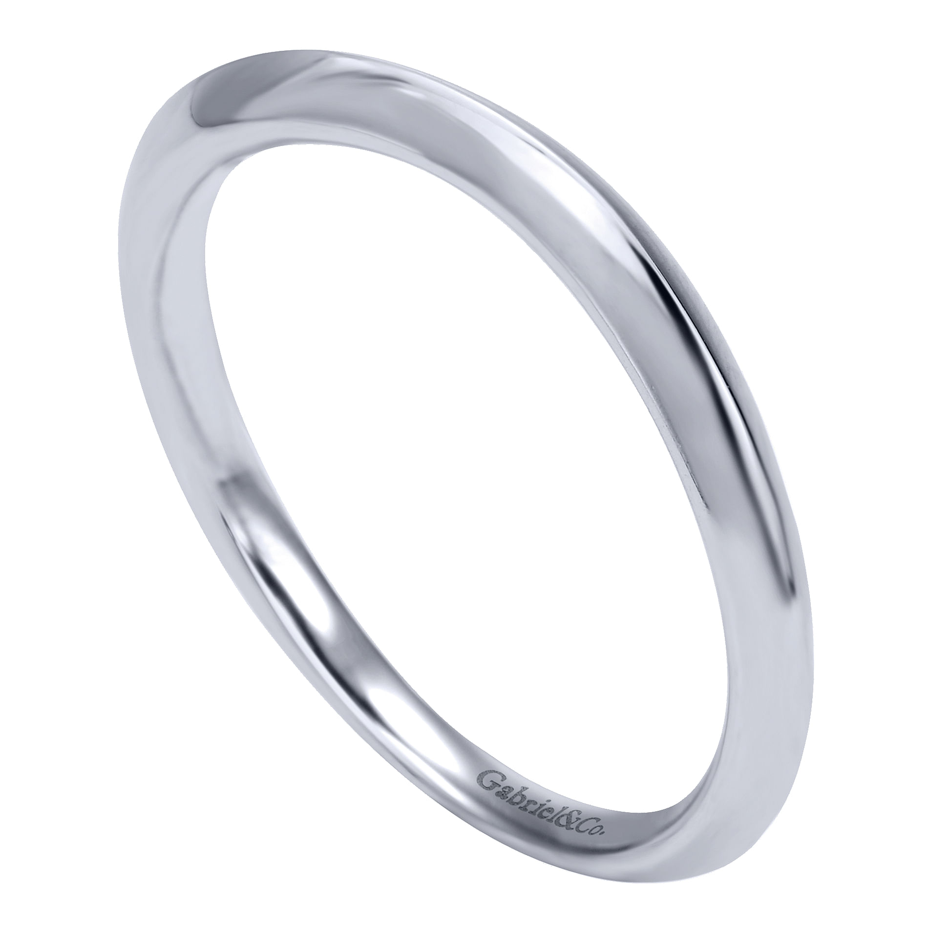 14k White Gold Curved Wedding Band angle 3 14k White Gold Curved Wedding Band angle 3