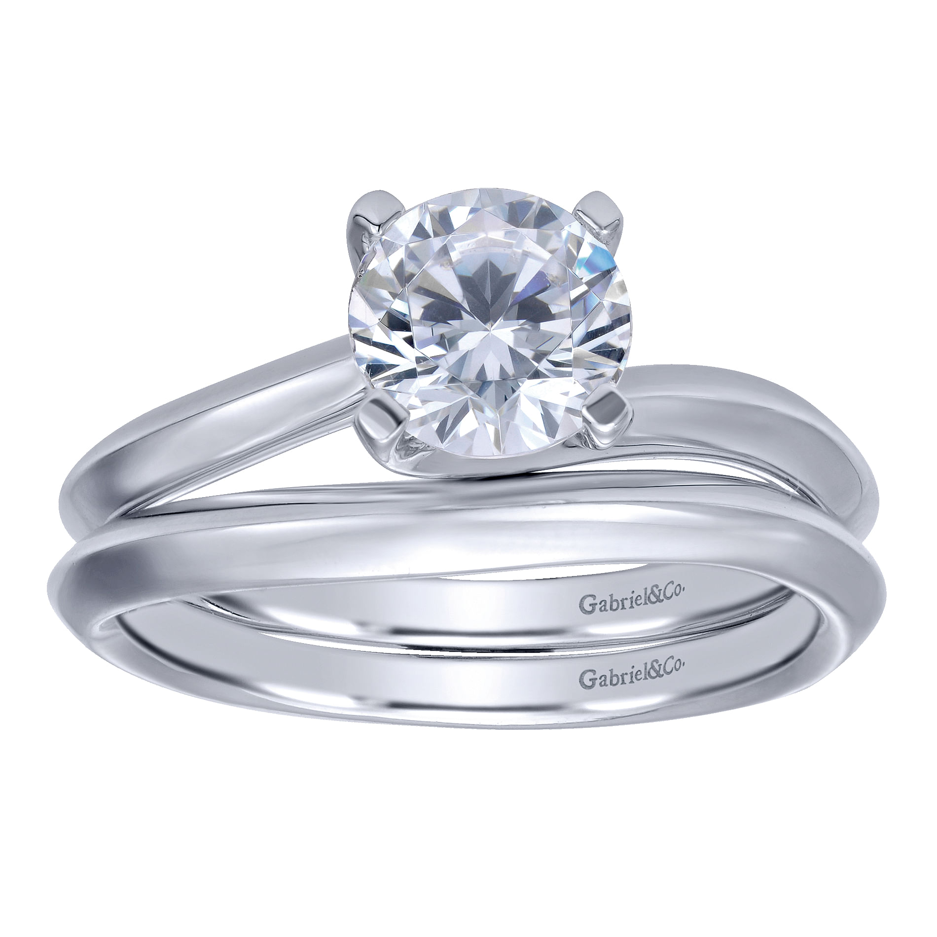 14k White Gold Curved Wedding Band angle 4 14k White Gold Curved Wedding Band angle 4