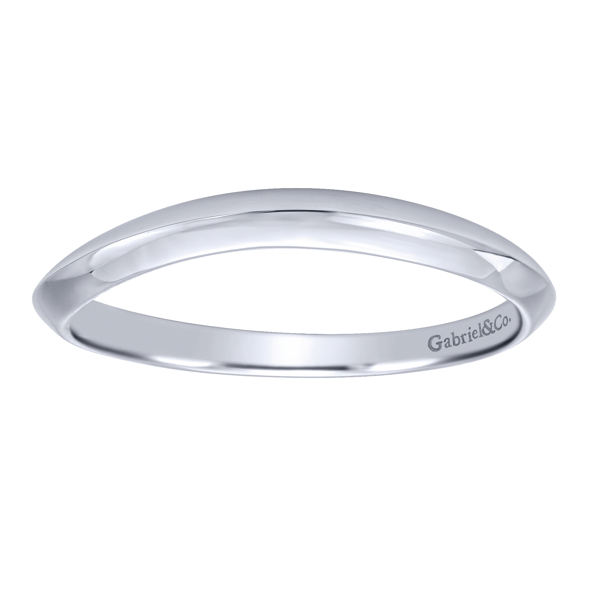 14k White Gold Curved Wedding Band angle 5 14k White Gold Curved Wedding Band angle 5