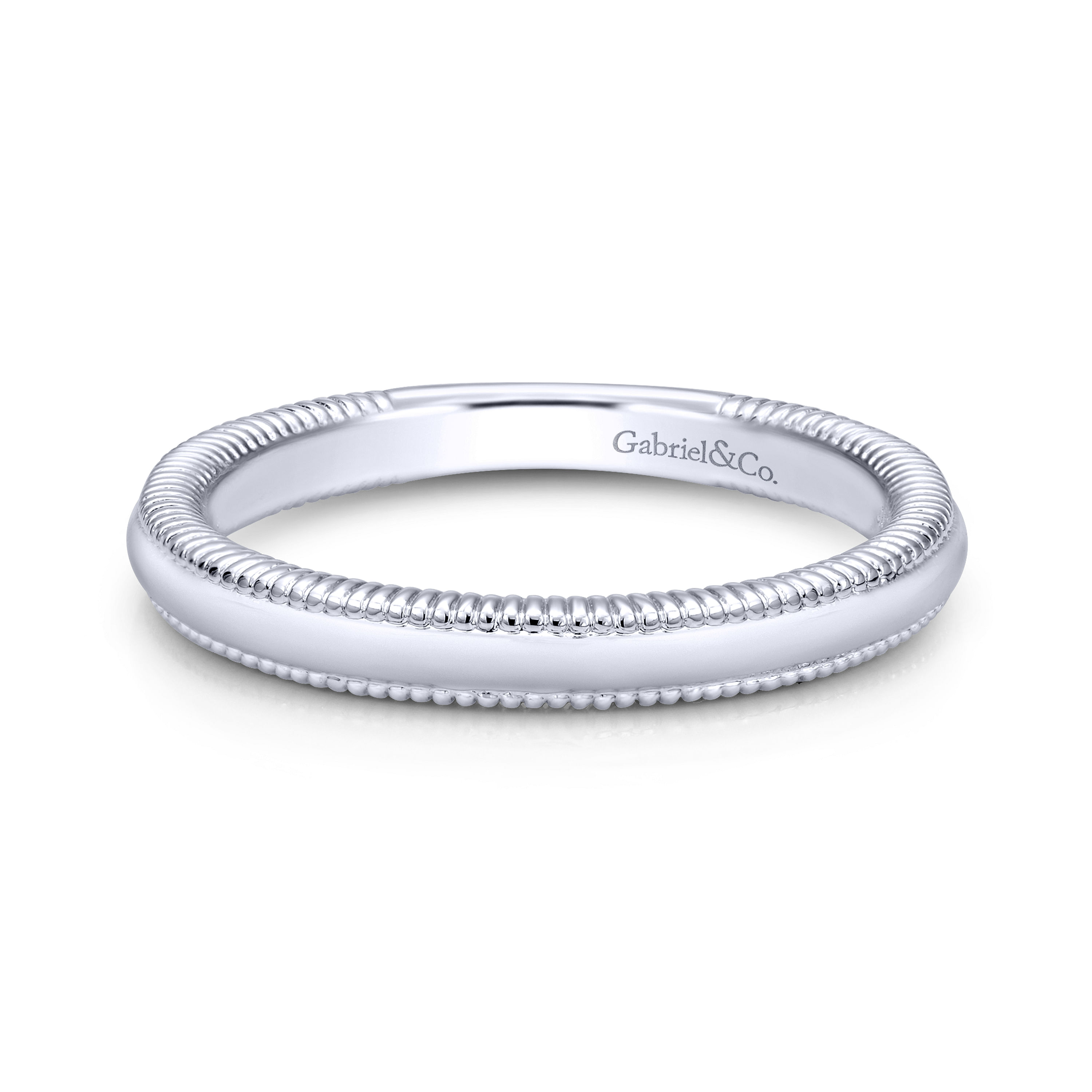 14k White Gold Curved 14k White Gold Curved