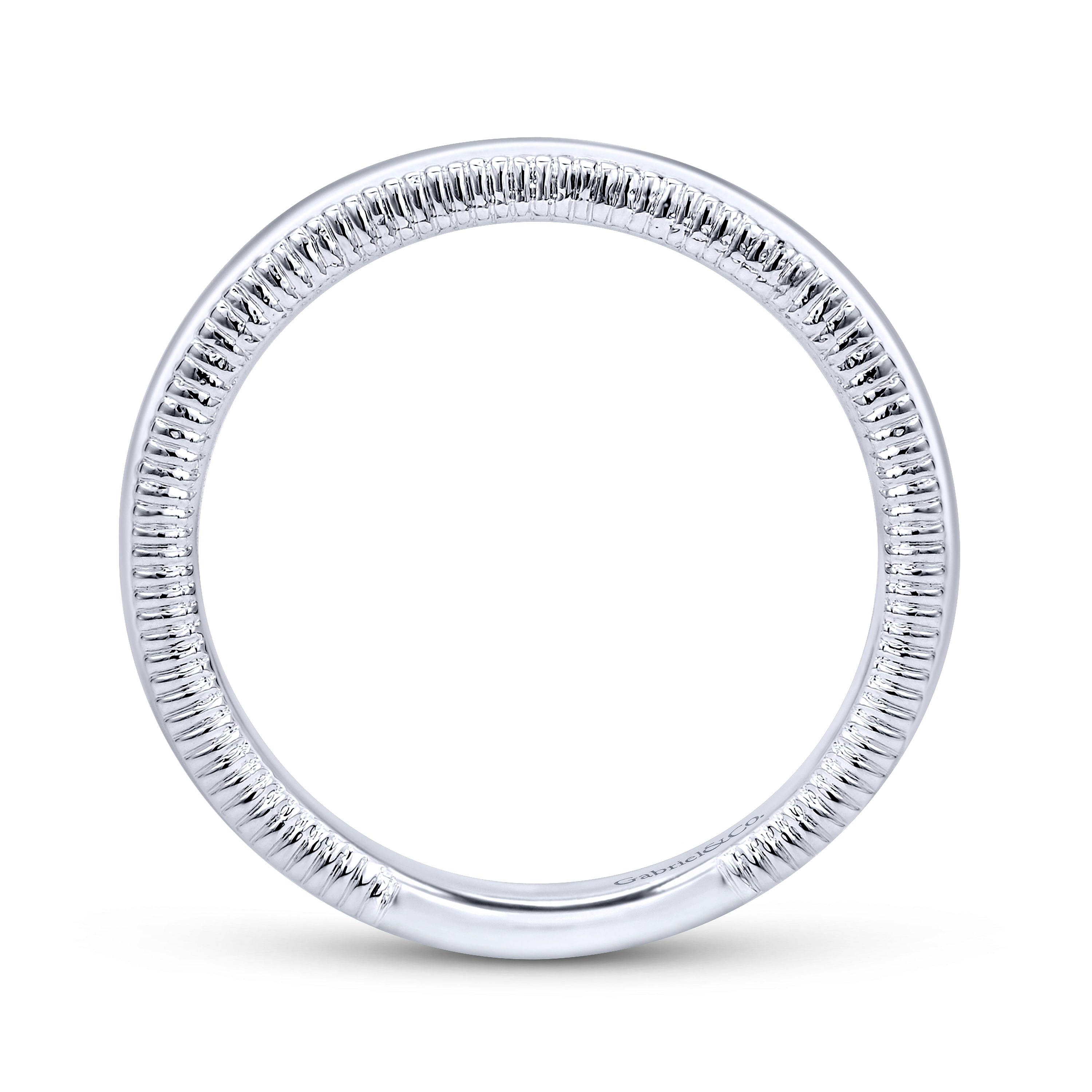 14k White Gold Curved Wedding Band angle 2 14k White Gold Curved Wedding Band angle 2