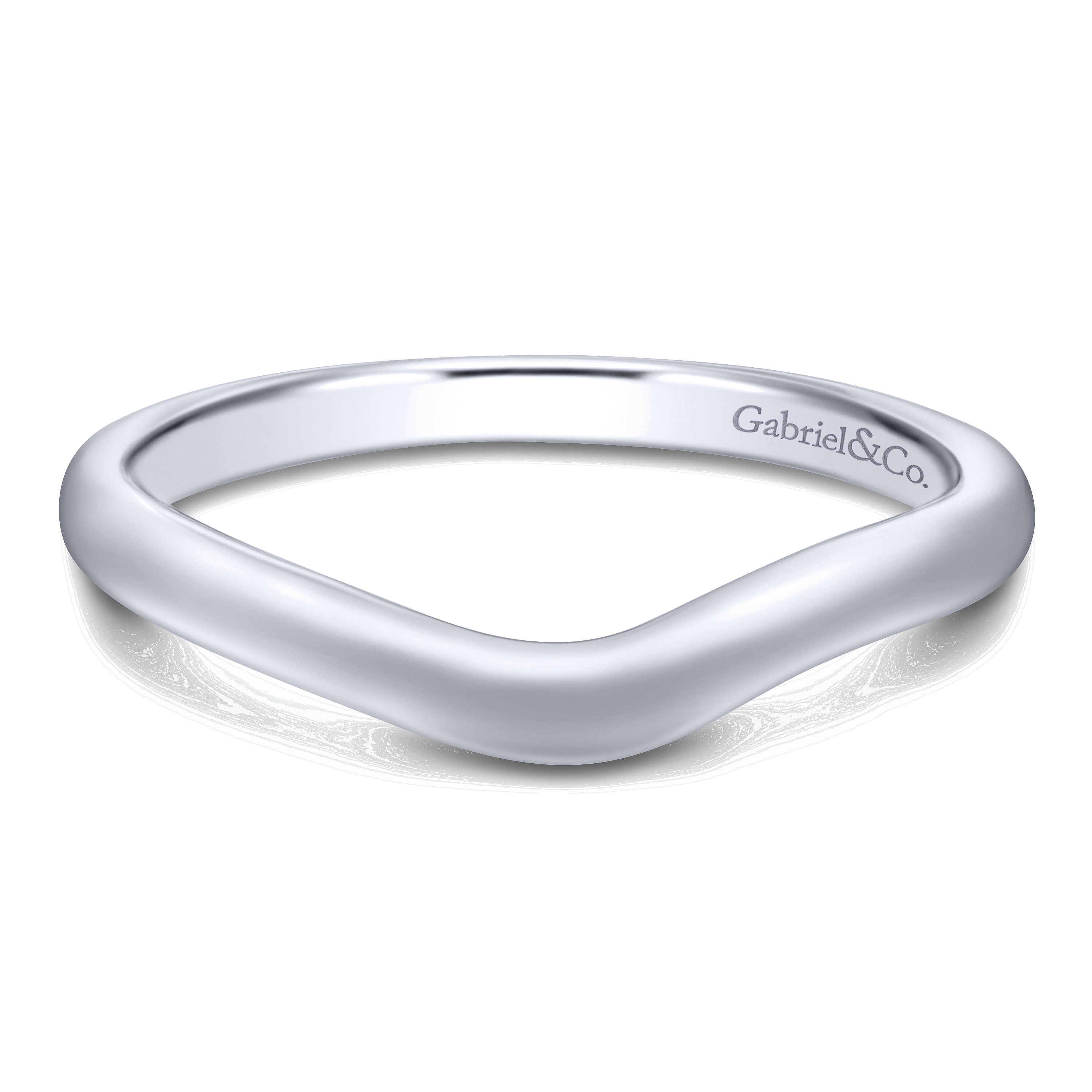 14k White Gold Curved 14k White Gold Curved
