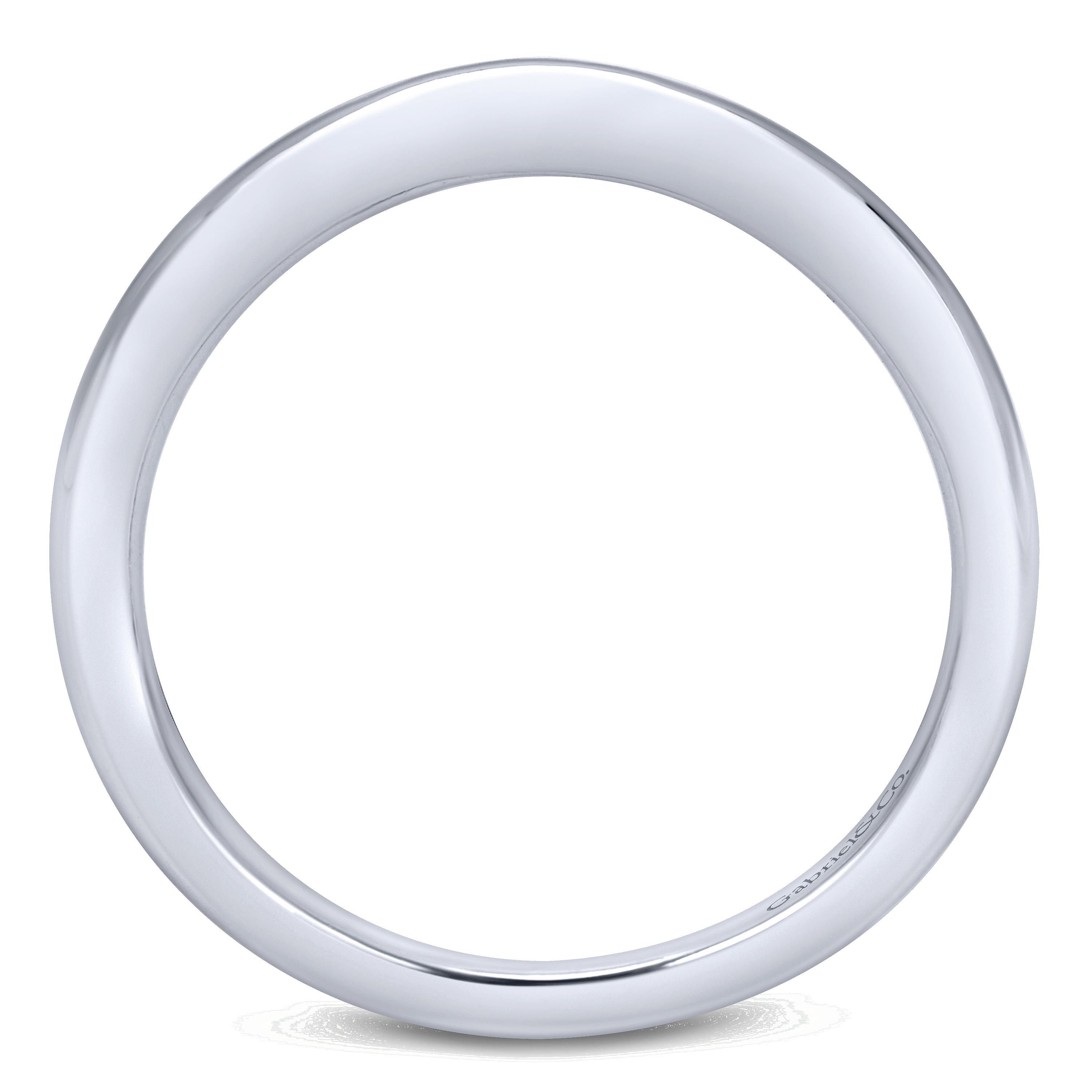14k White Gold Curved Wedding Band angle 2 14k White Gold Curved Wedding Band angle 2