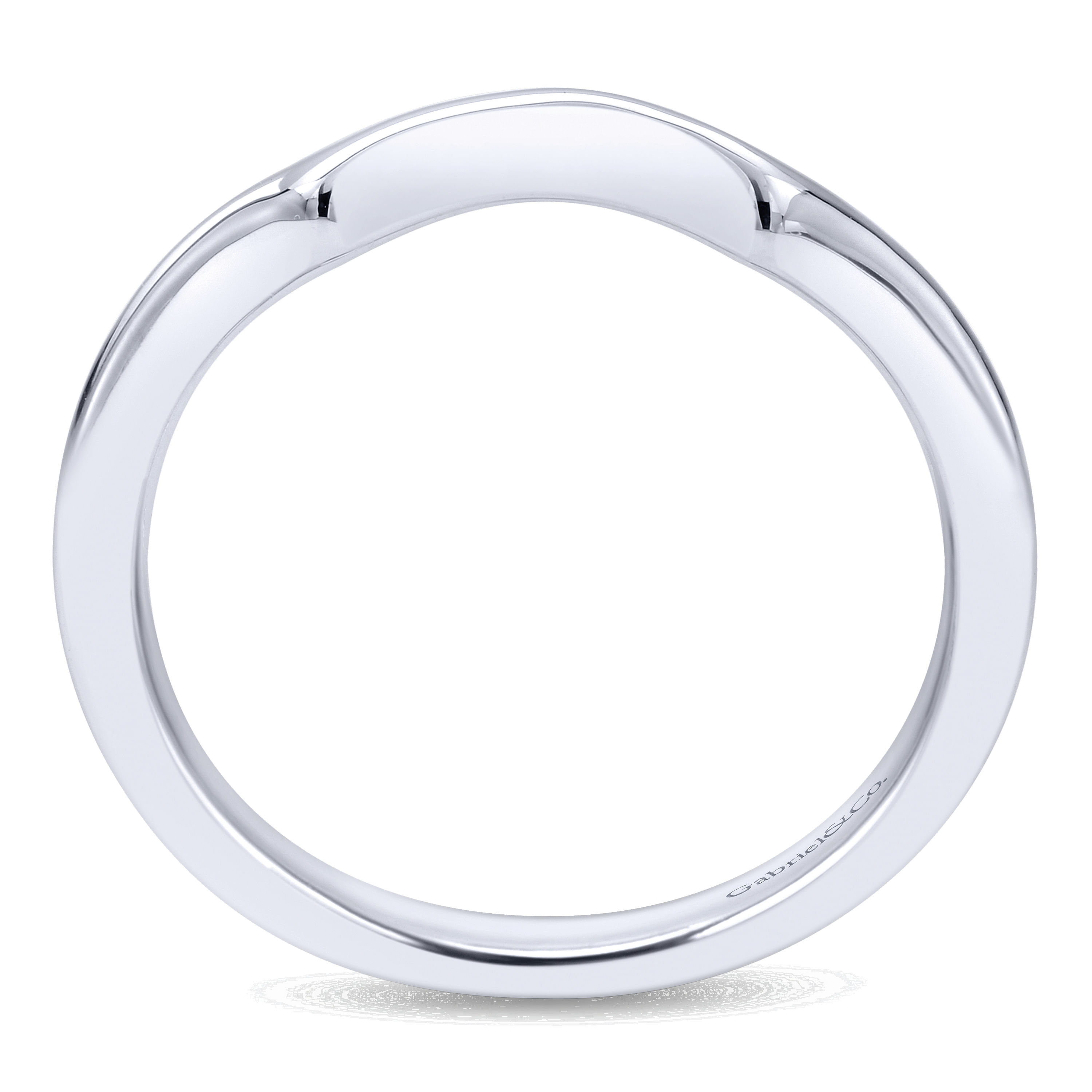 14k White Gold Curved Wedding Band angle 2 14k White Gold Curved Wedding Band angle 2